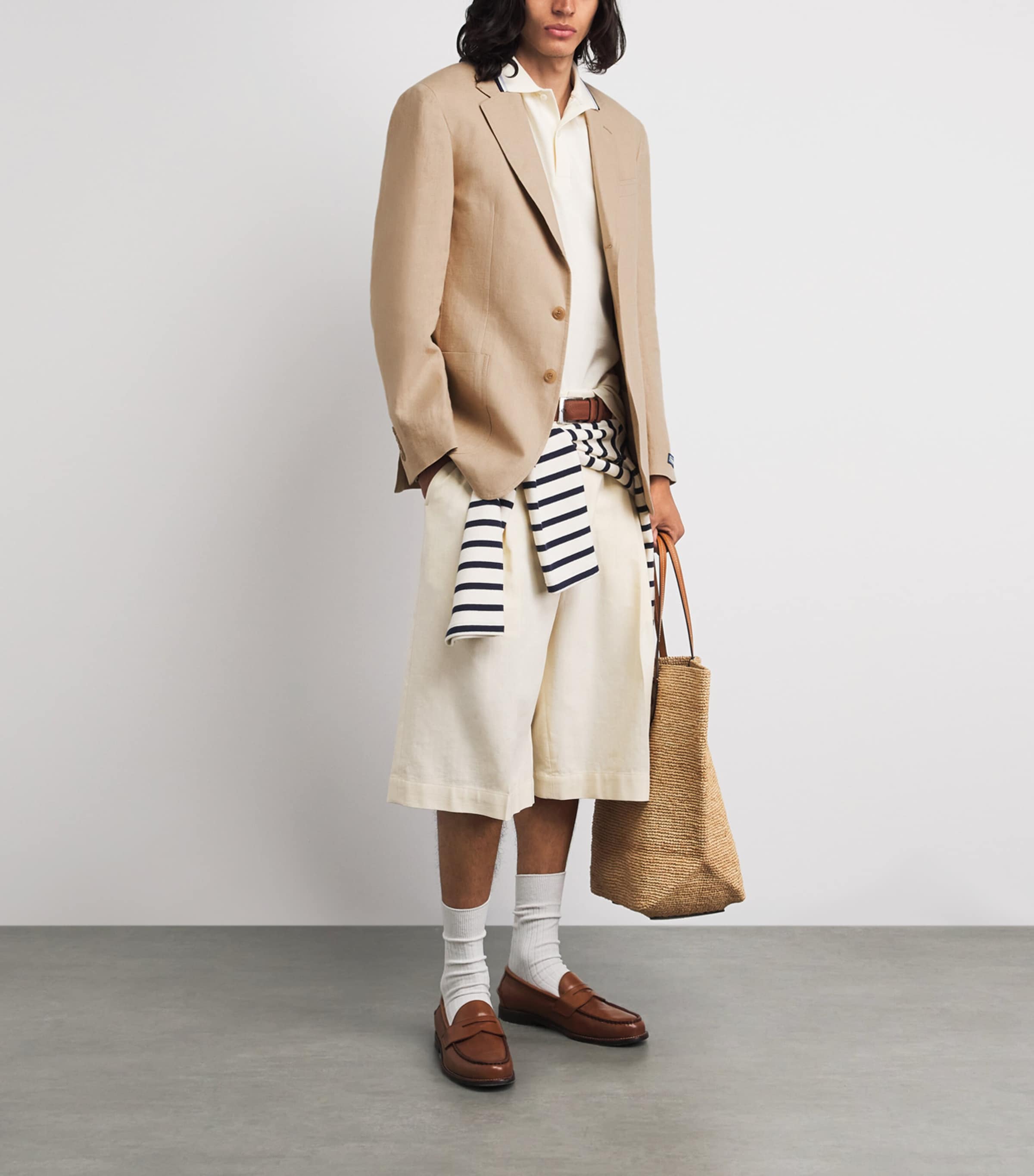 Polo Ralph Lauren Mens Linen Tailored Blazer Dune Tan Image 2