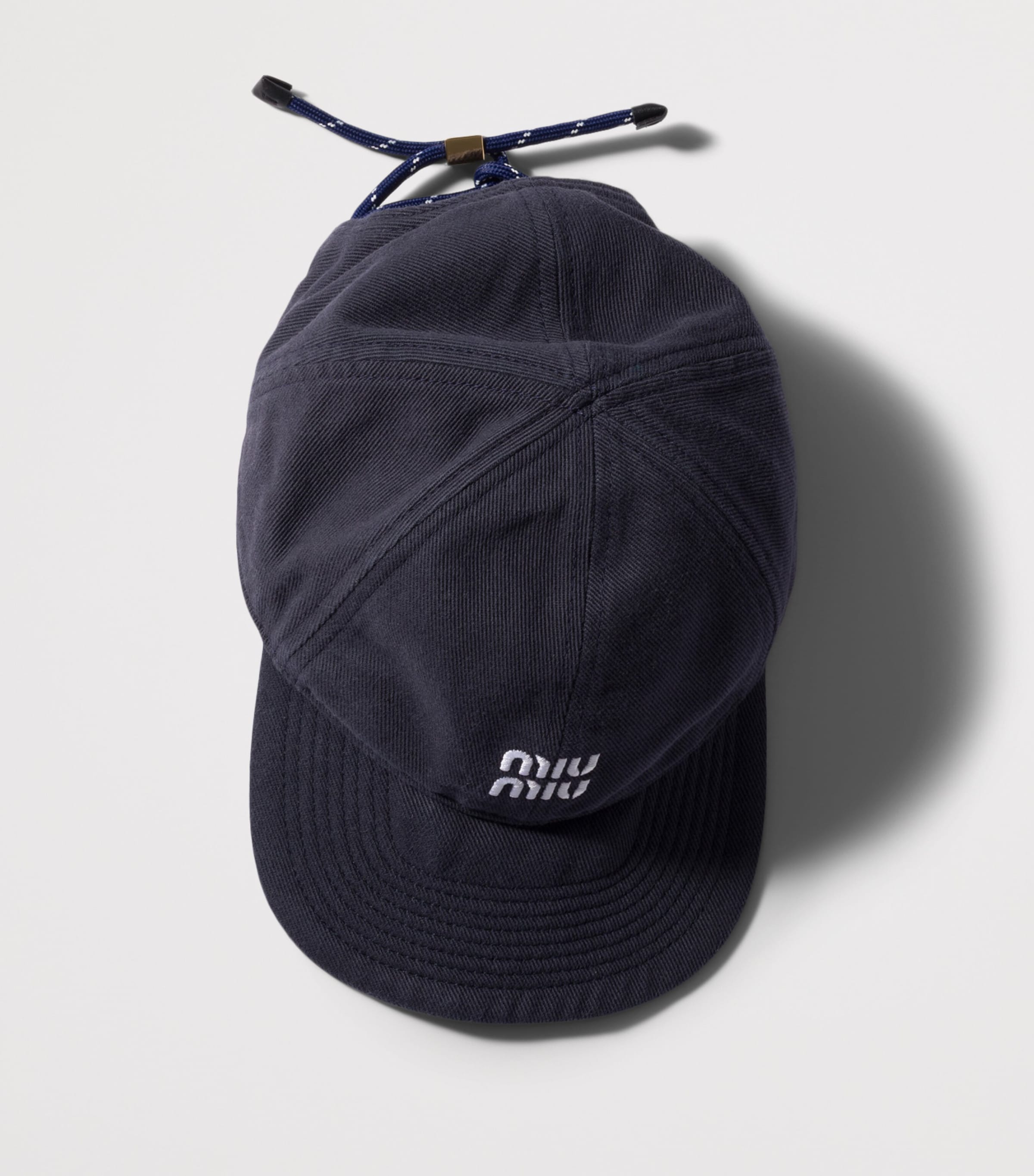 Miu Miu Cotton Cord-Detail Baseball Cap Image 2