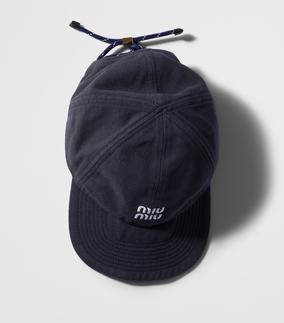 Miu Miu Cotton Cord-Detail Baseball Cap Image 2