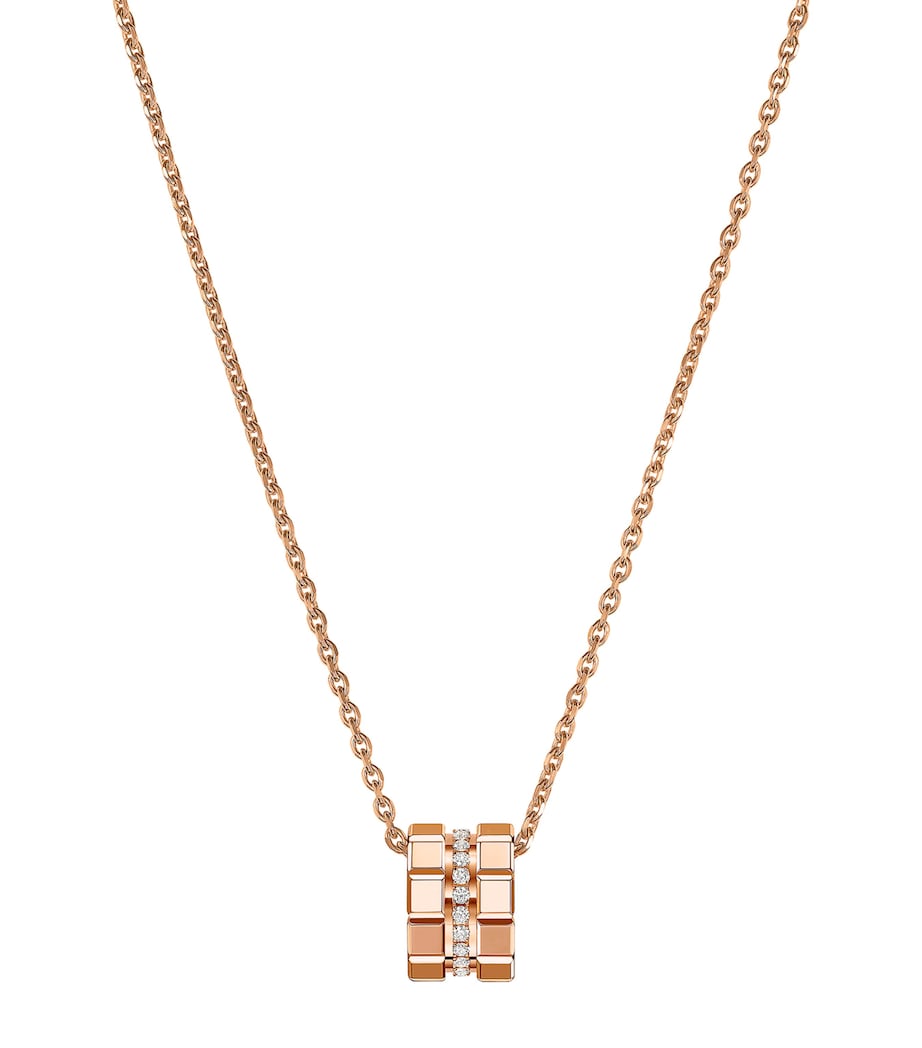 Rose Gold and Diamond Ice Cube Necklace 18K ROSE GOLD Image 1