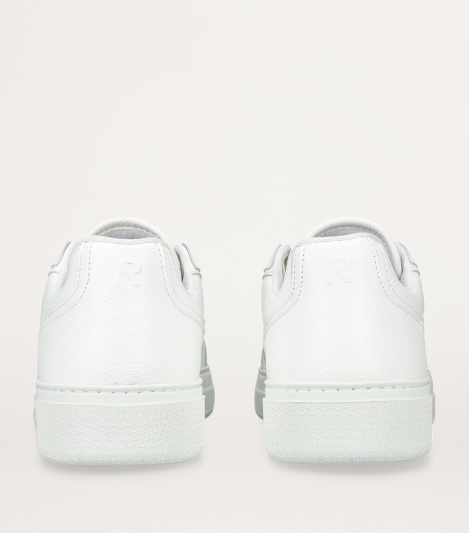 Tumbled Leather Initial Sneakers WHITE Image 2