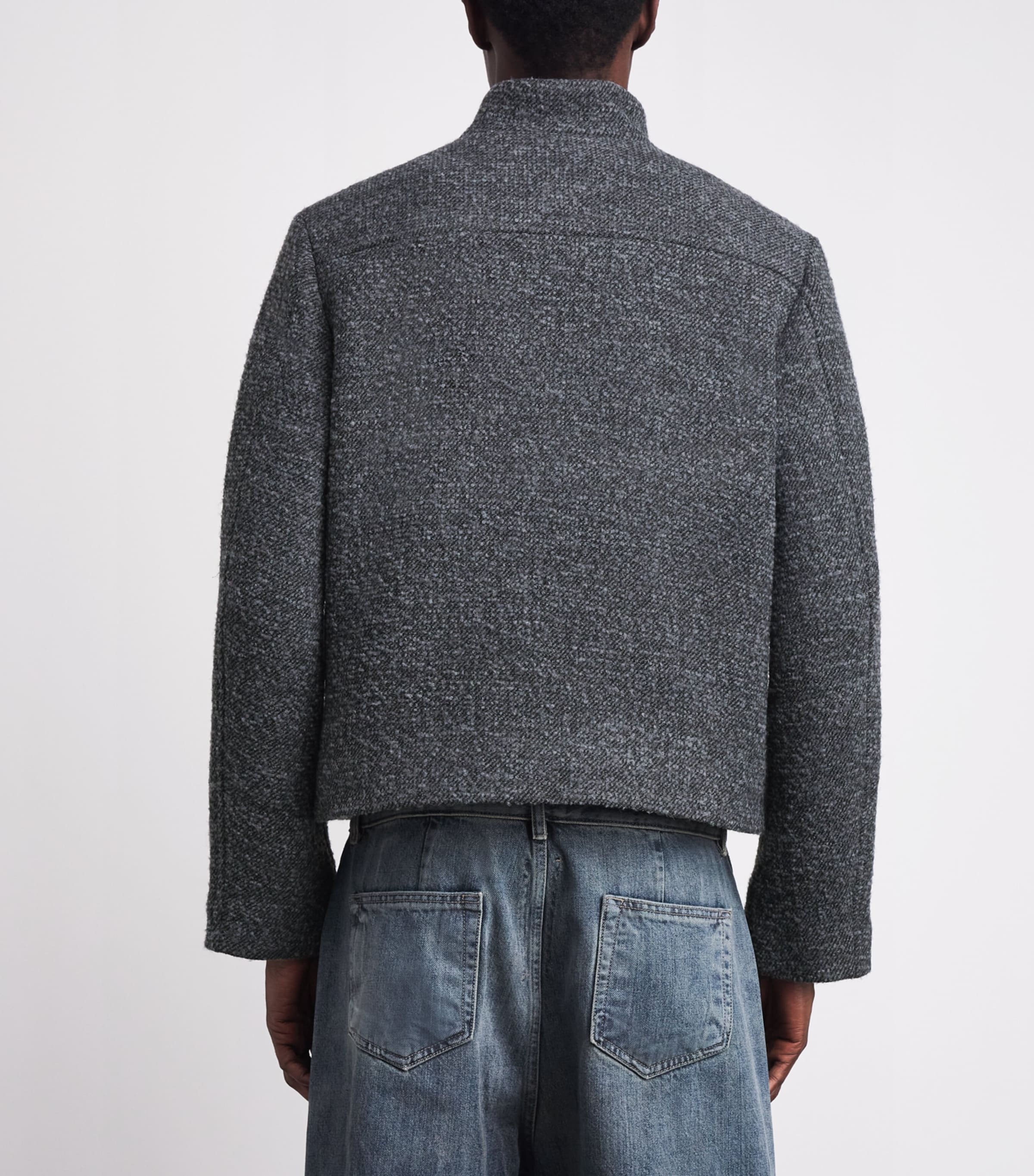 Won Hundred Mens Bouclé Dante Shacket Granite Gray Comb. Image 5