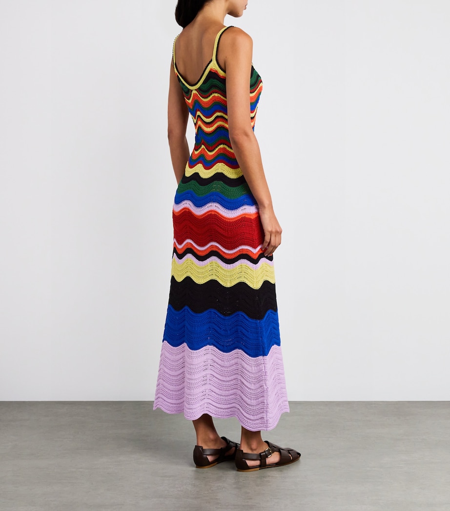 Crochet Chevron Maxi Dress PU02 MULTICOLOR LILA Image 3