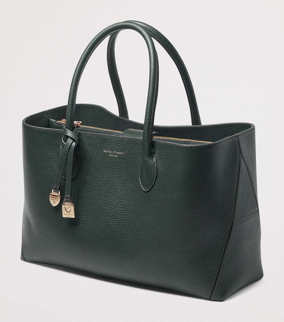 Aspinal Of London Leather London Tote Bag Alpine Green Image 2