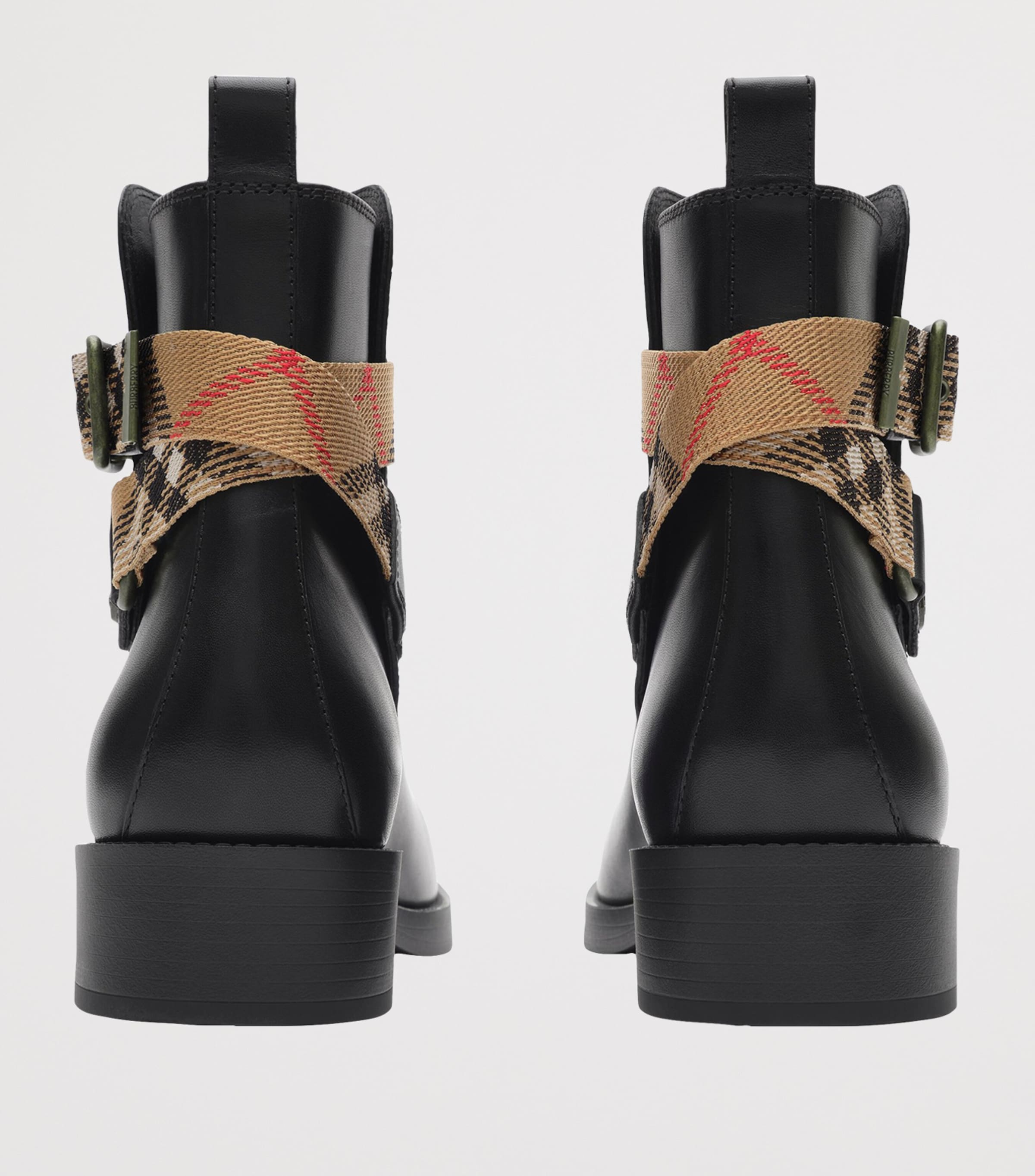 Burberry Leather Huntley Ankle Boots Black Image 3