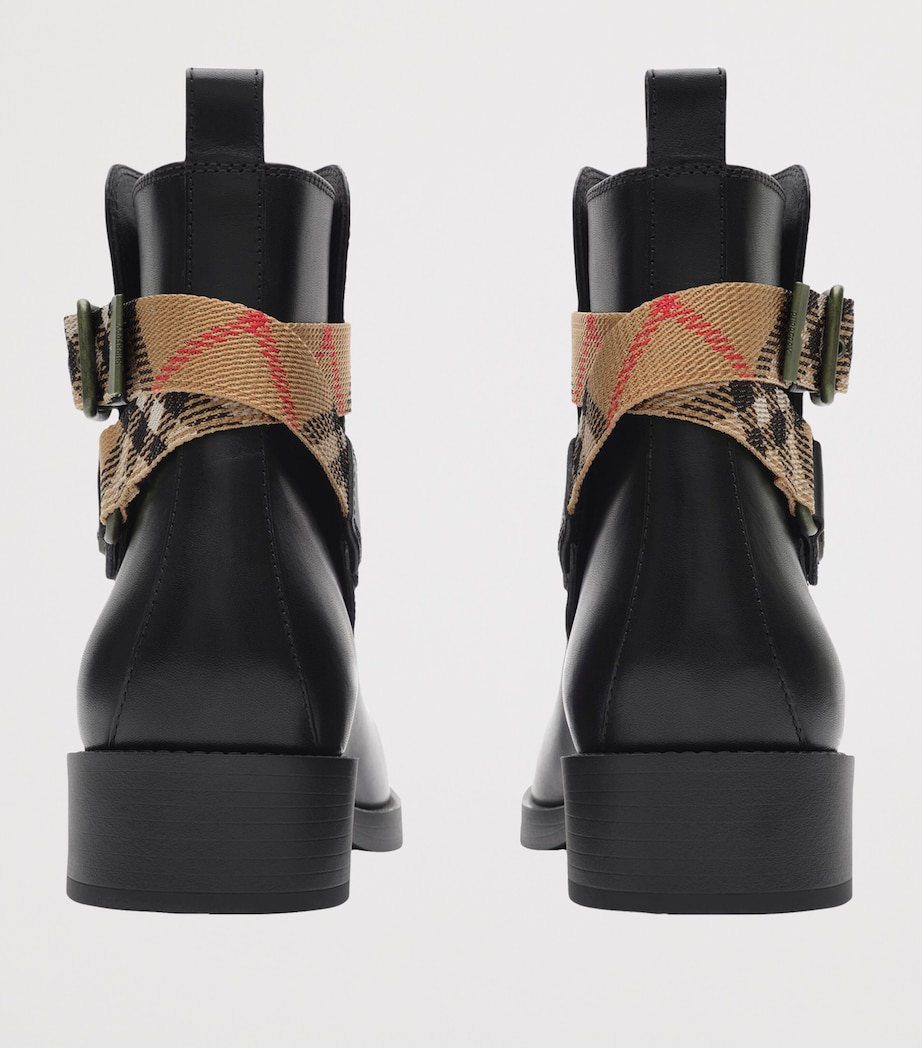 Burberry Leather Huntley Ankle Boots Black Image 3