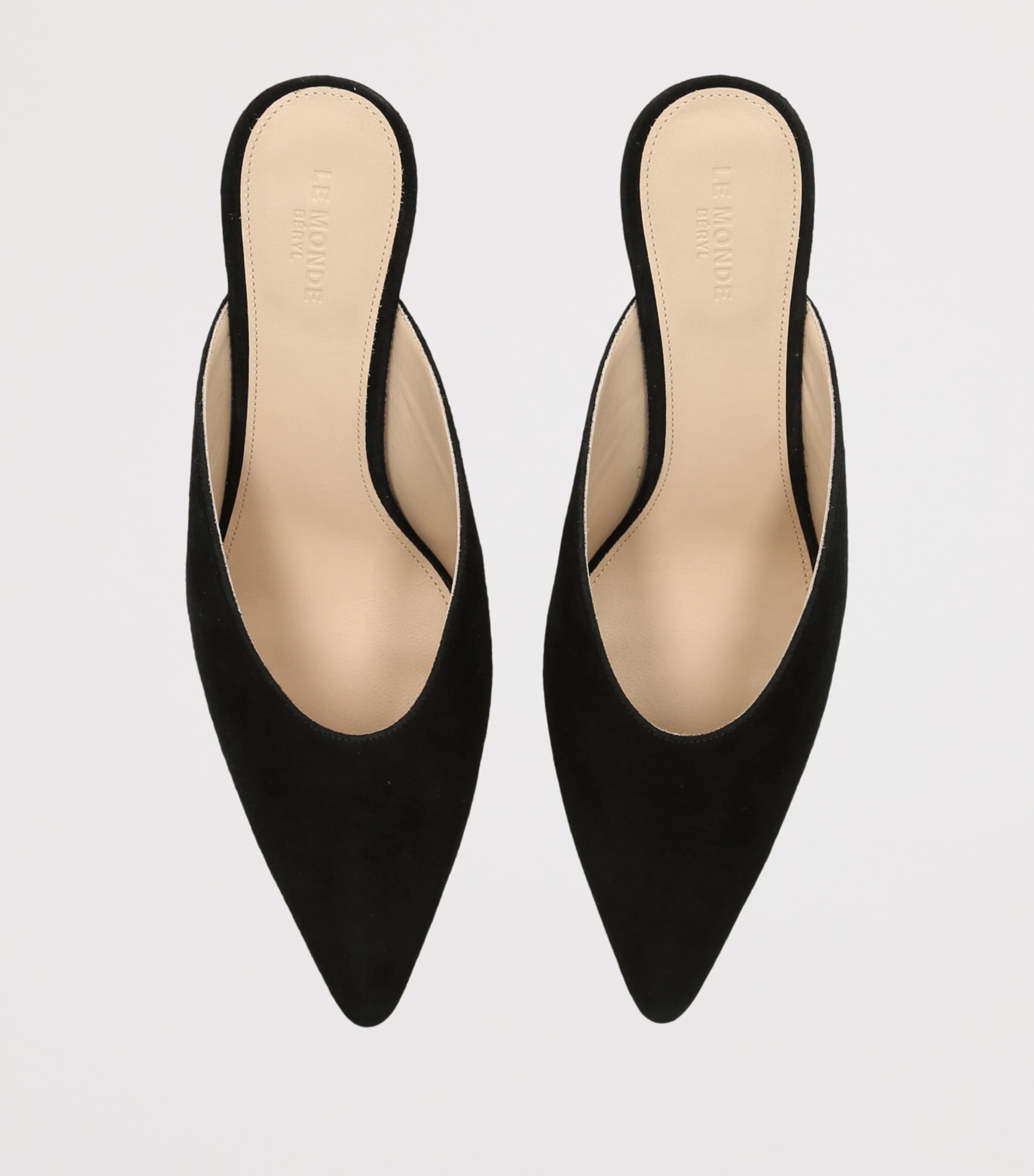 Le Monde Beryl Suede Petra Mules 65 Black Image 3