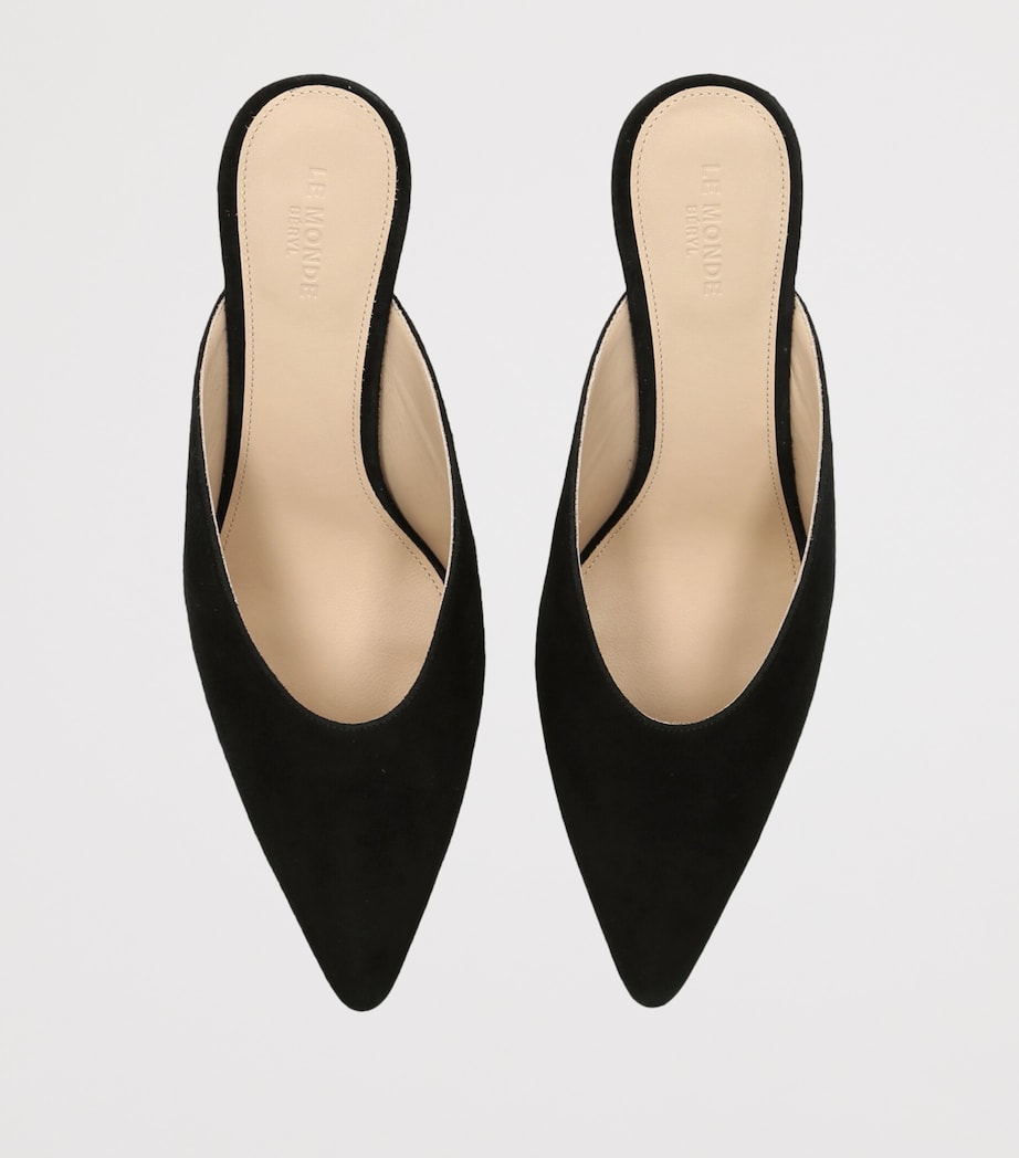 Le Monde Beryl Suede Petra Mules 65 Black Image 3