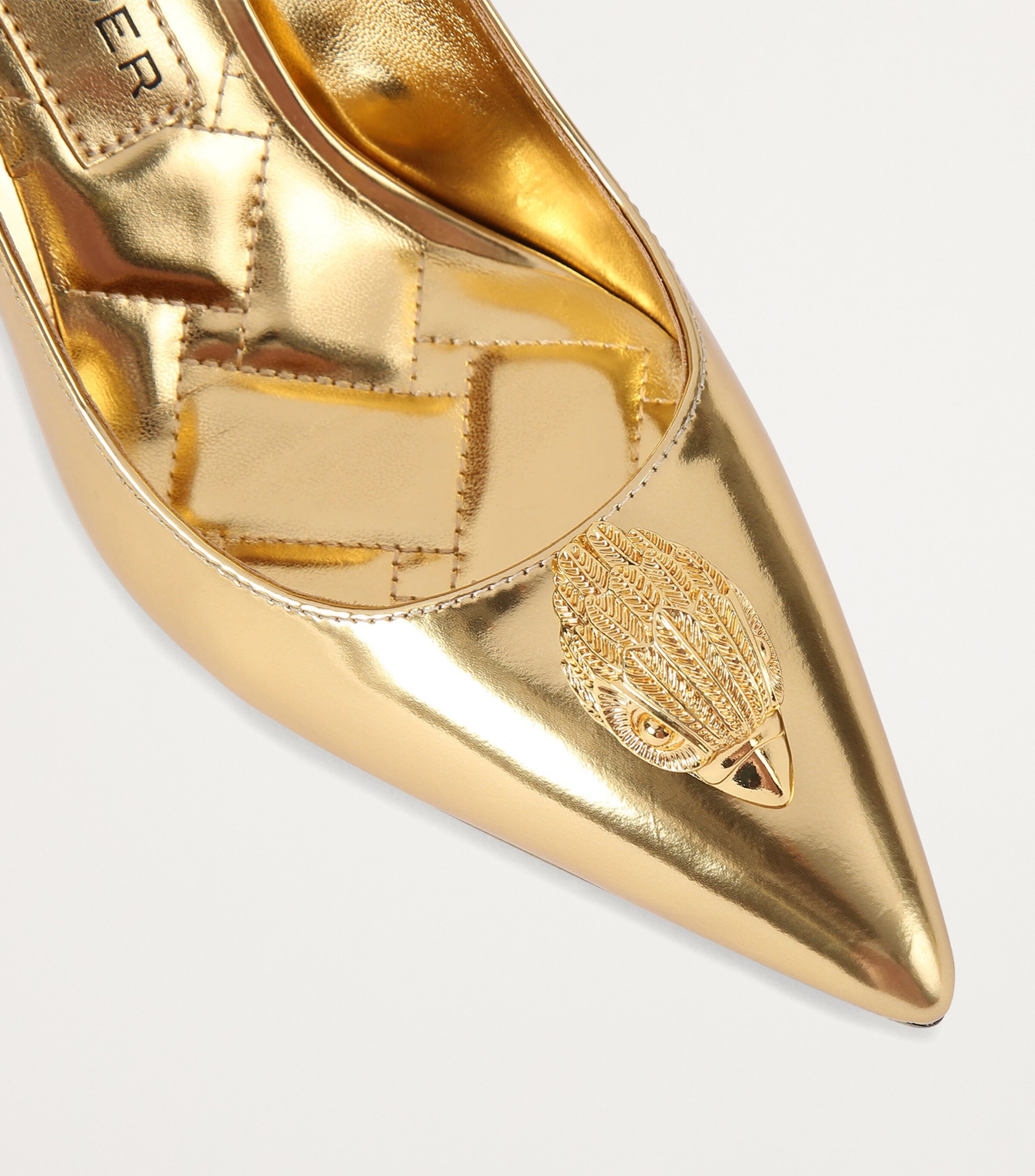 Leather Belgravia Eagle Pumps GOLD Image 4