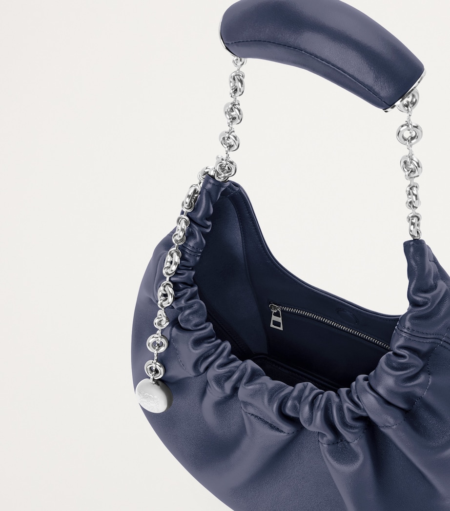 Small Leather Squeeze Top-Handle Bag ABYSS BLUE Image 6