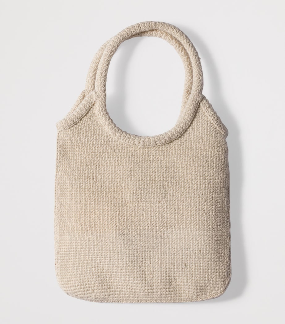 Miu Miu Crochet Ivy Tote Bag Neutral Image 3