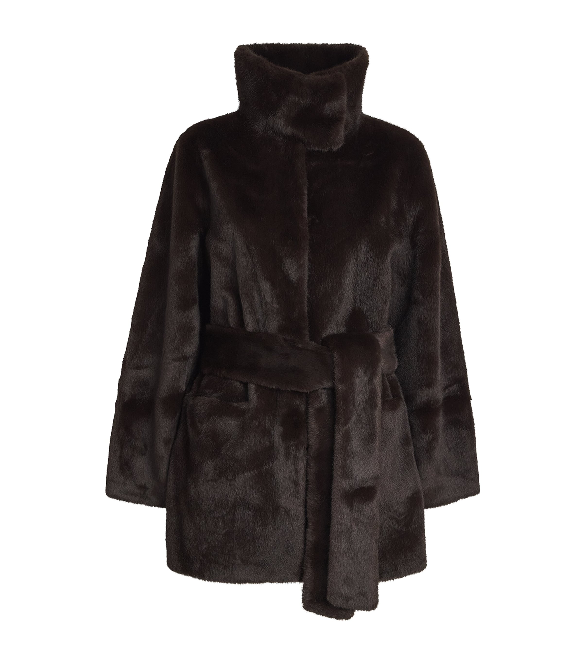 Stylein Faux Fur Hilani Coat In Brown