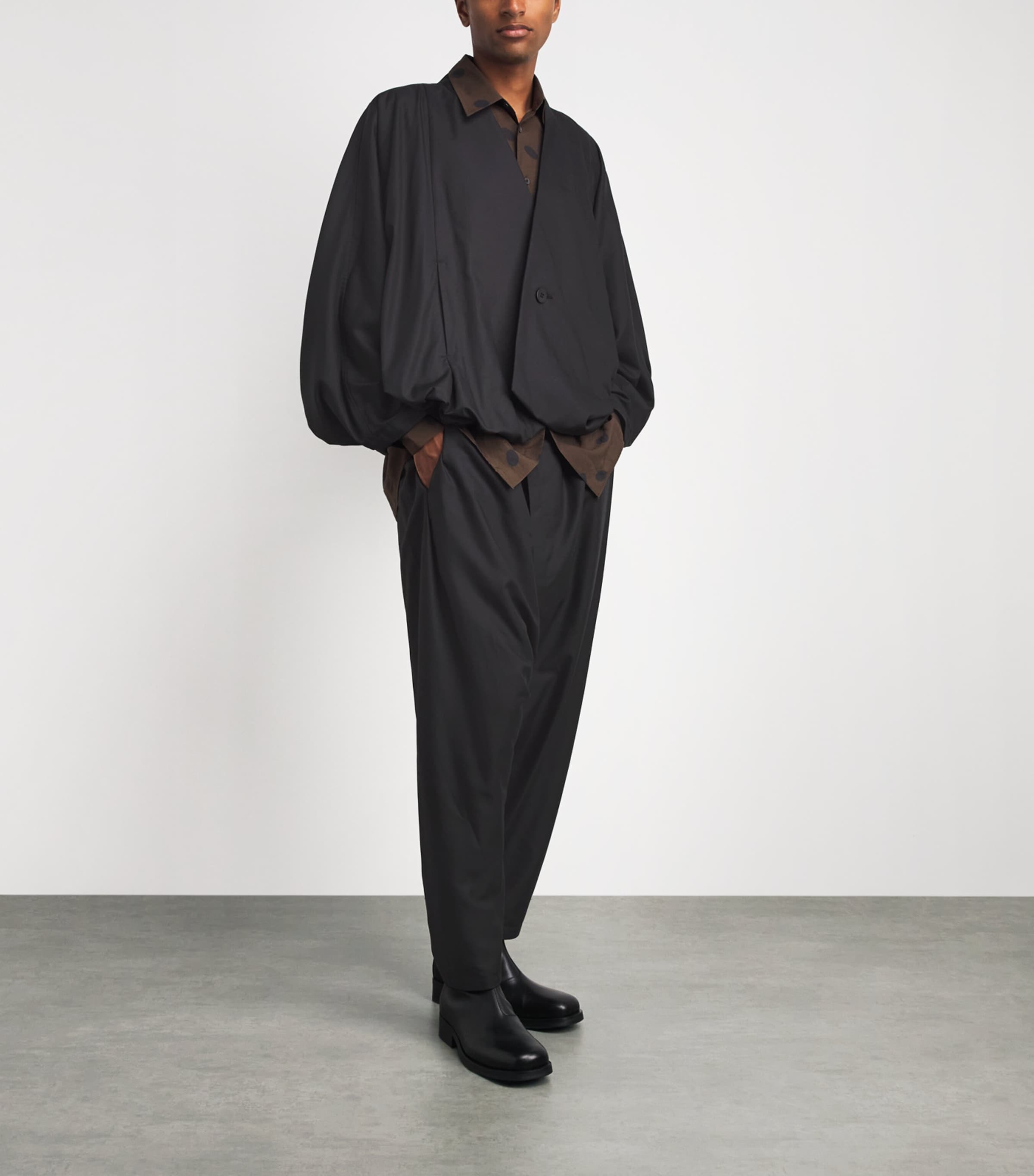 IM MEN Mens Swing Tapered Trousers Black Image 2