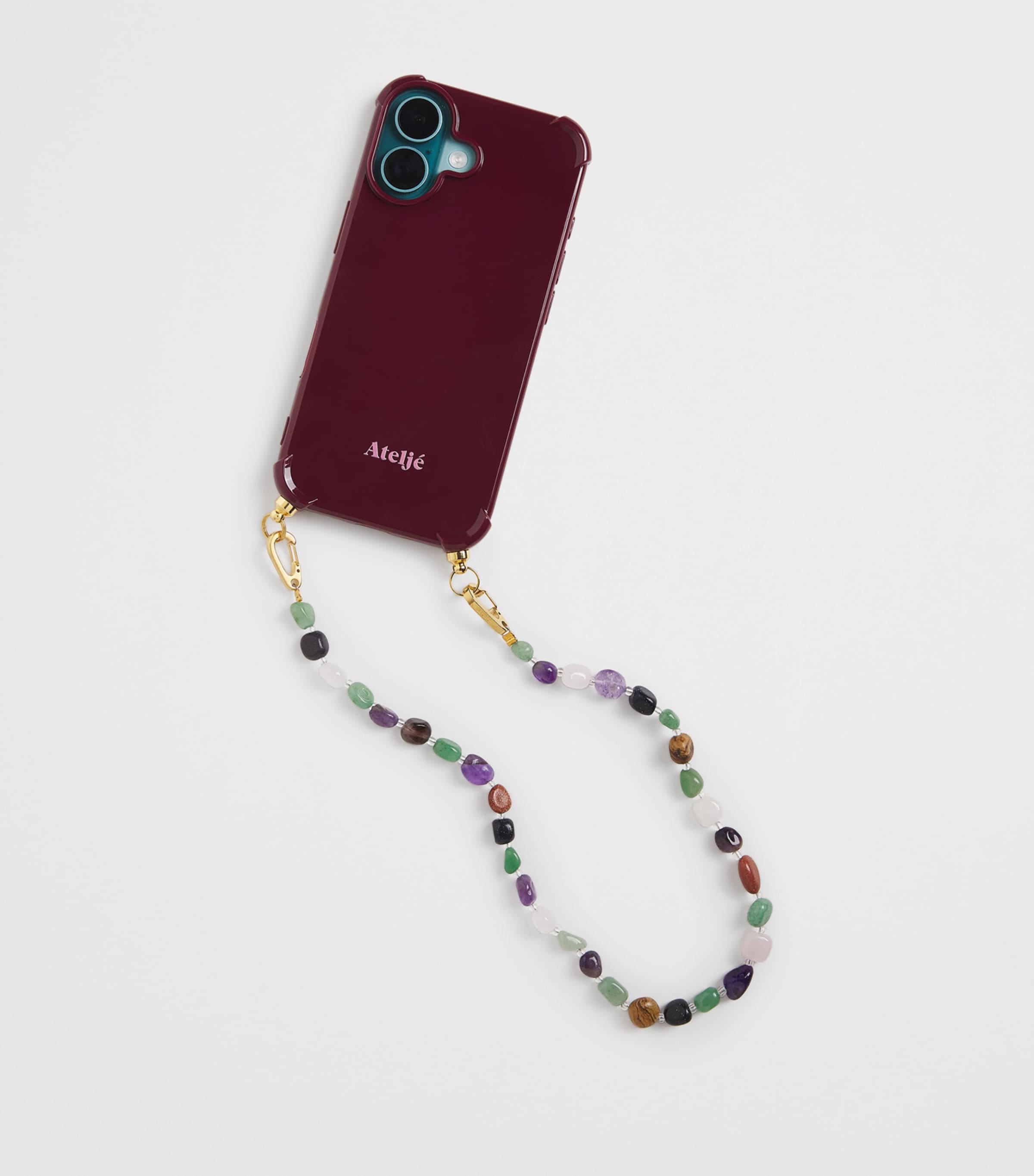 Short Beaded Crystal Clear Phone Cord CRYSTAL CLEAR Image 3