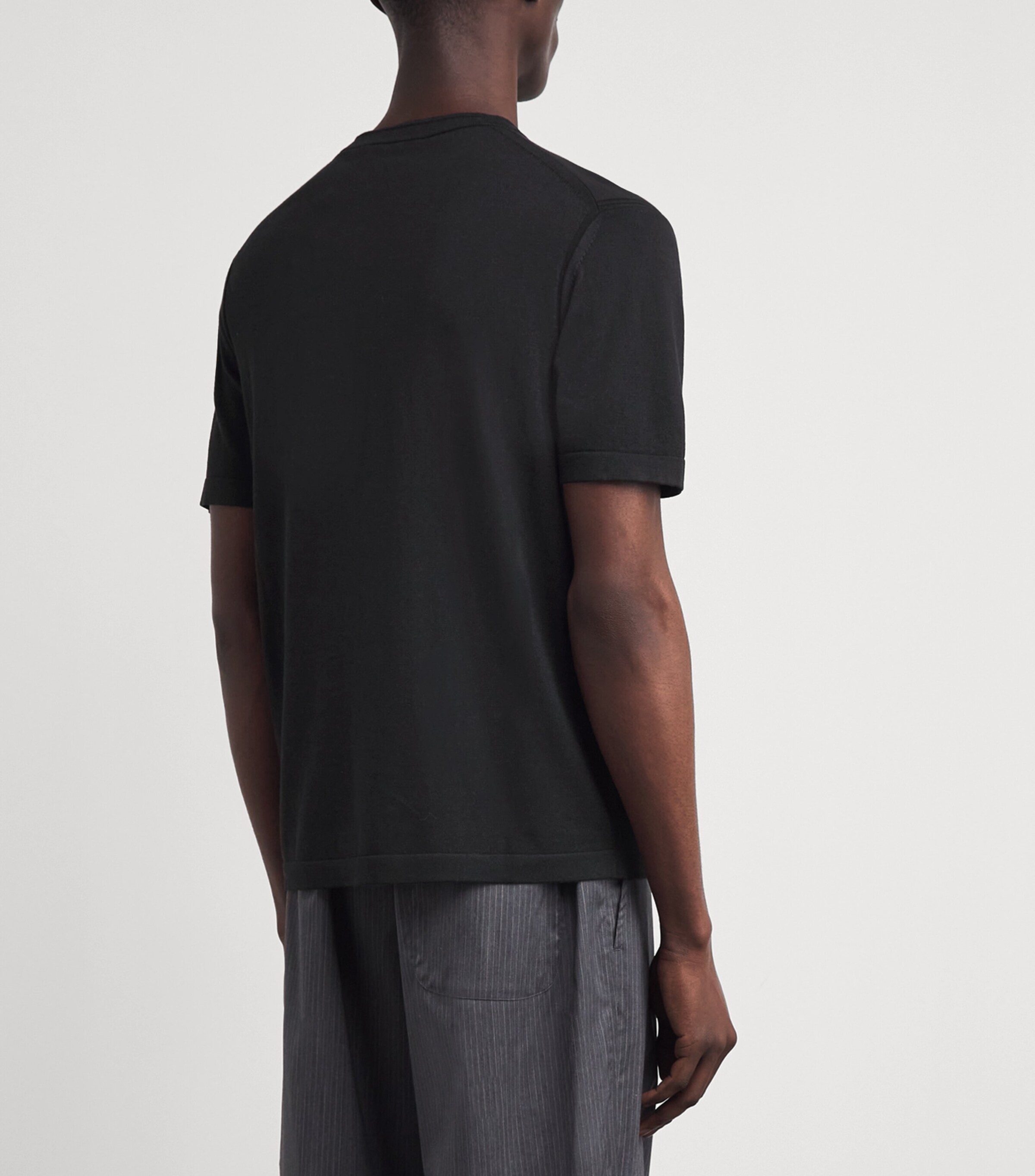 Simkhai Mens Silk-Blend Duke T-Shirt Black Image 5