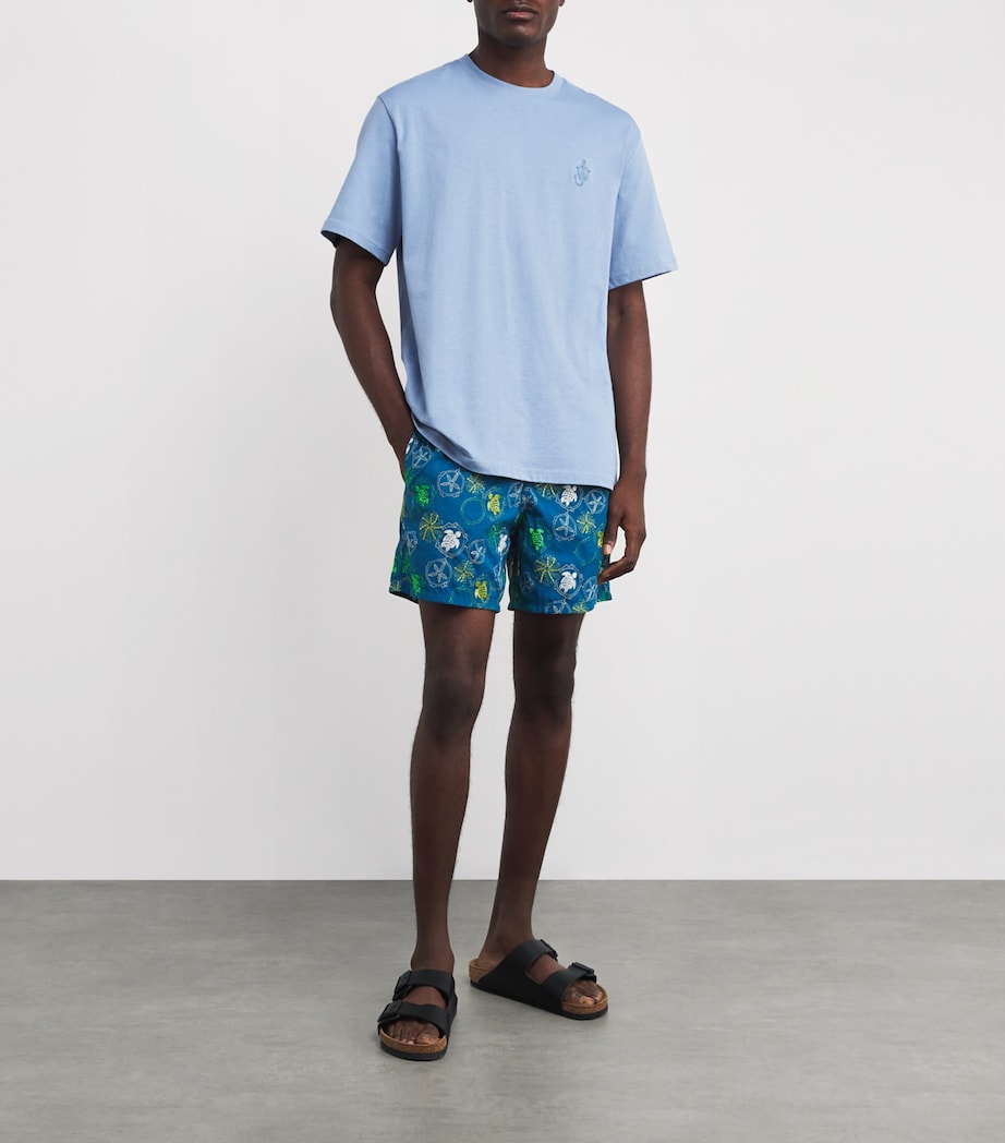 Embroidered Mistral Swim Shorts 611PEACOCK Image 2