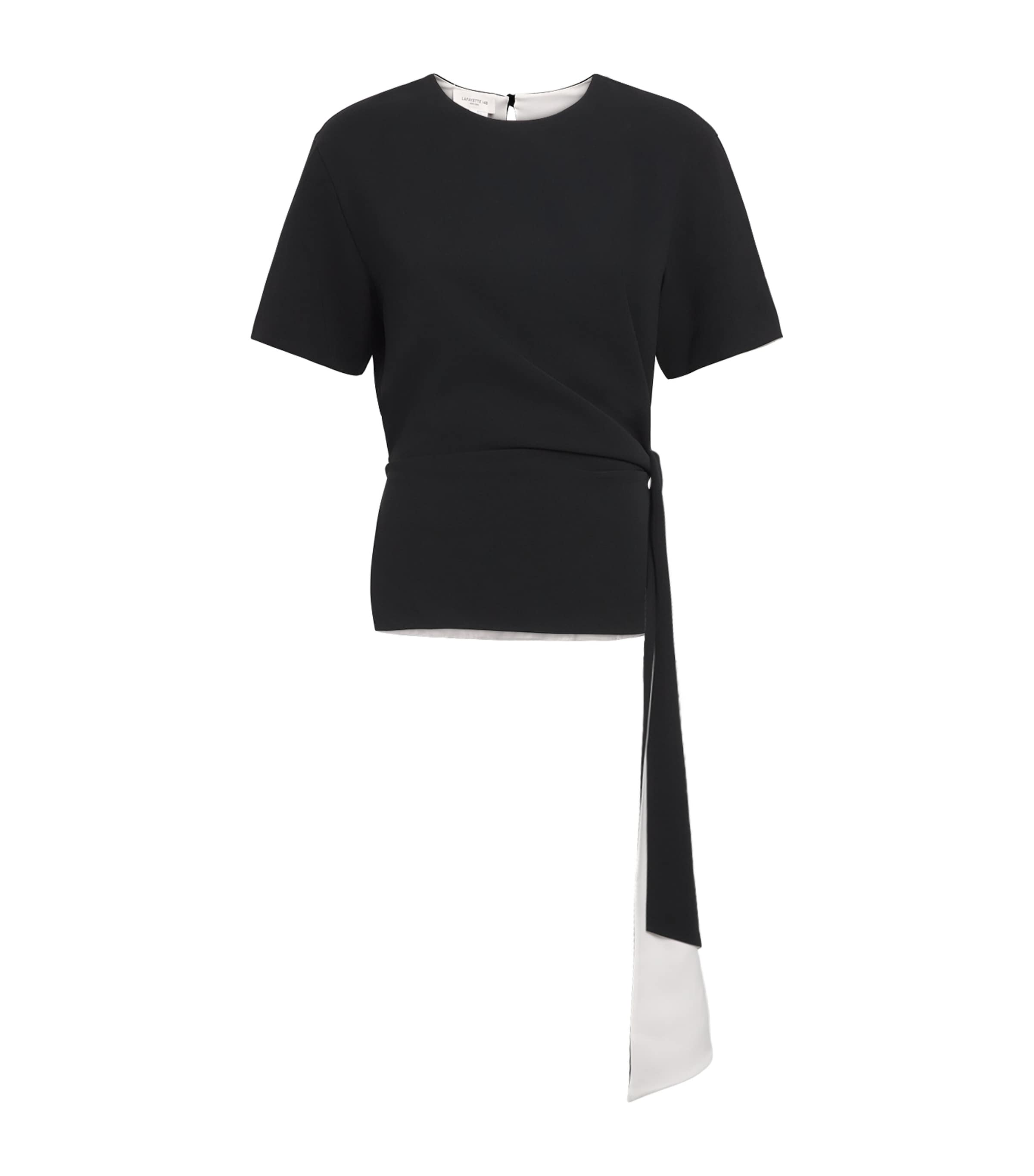 Lafayette 148 Womens Reversible Side-Tie Blouse Black Image 1