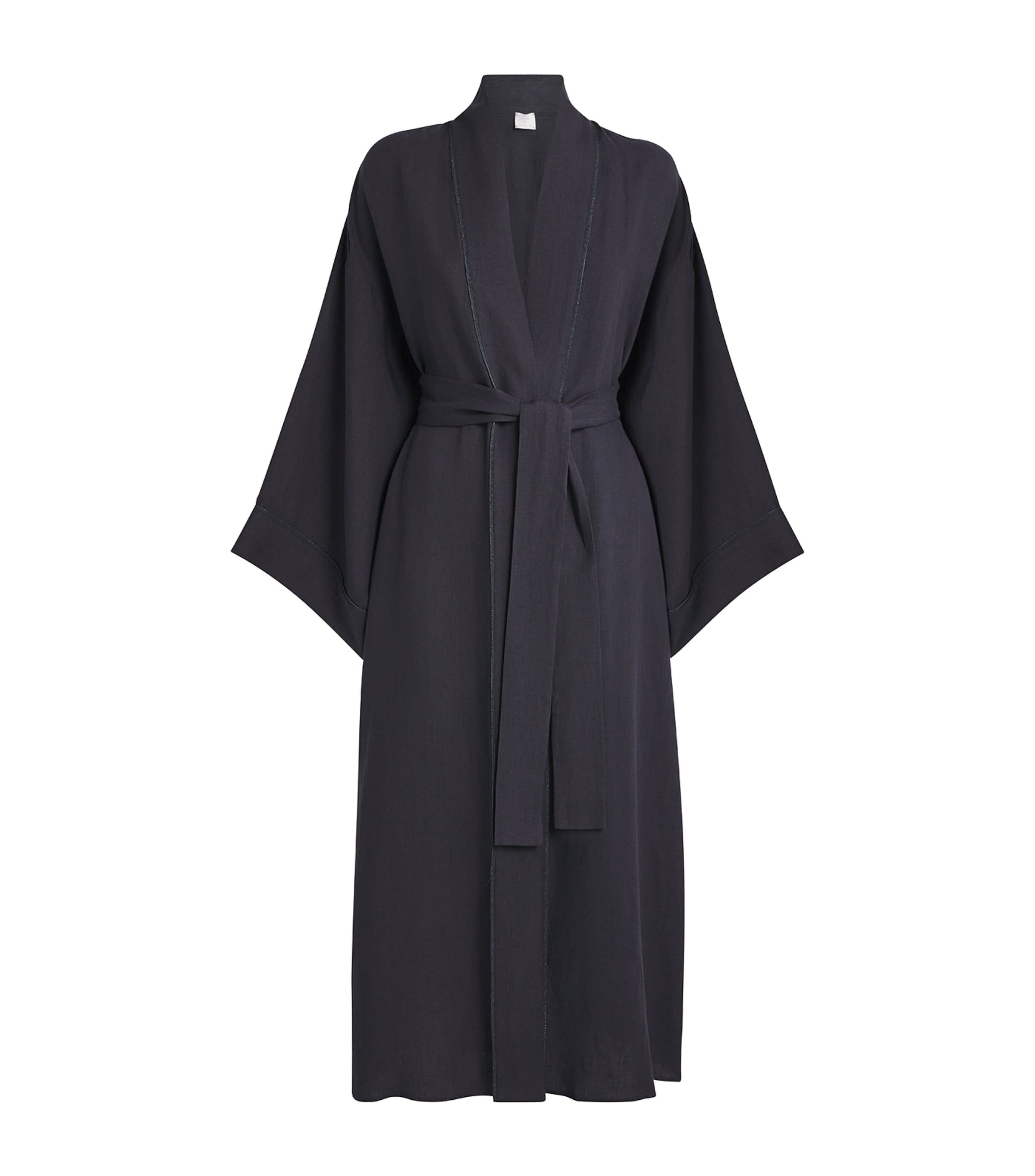 Eleventy Linen Kimono In Gray