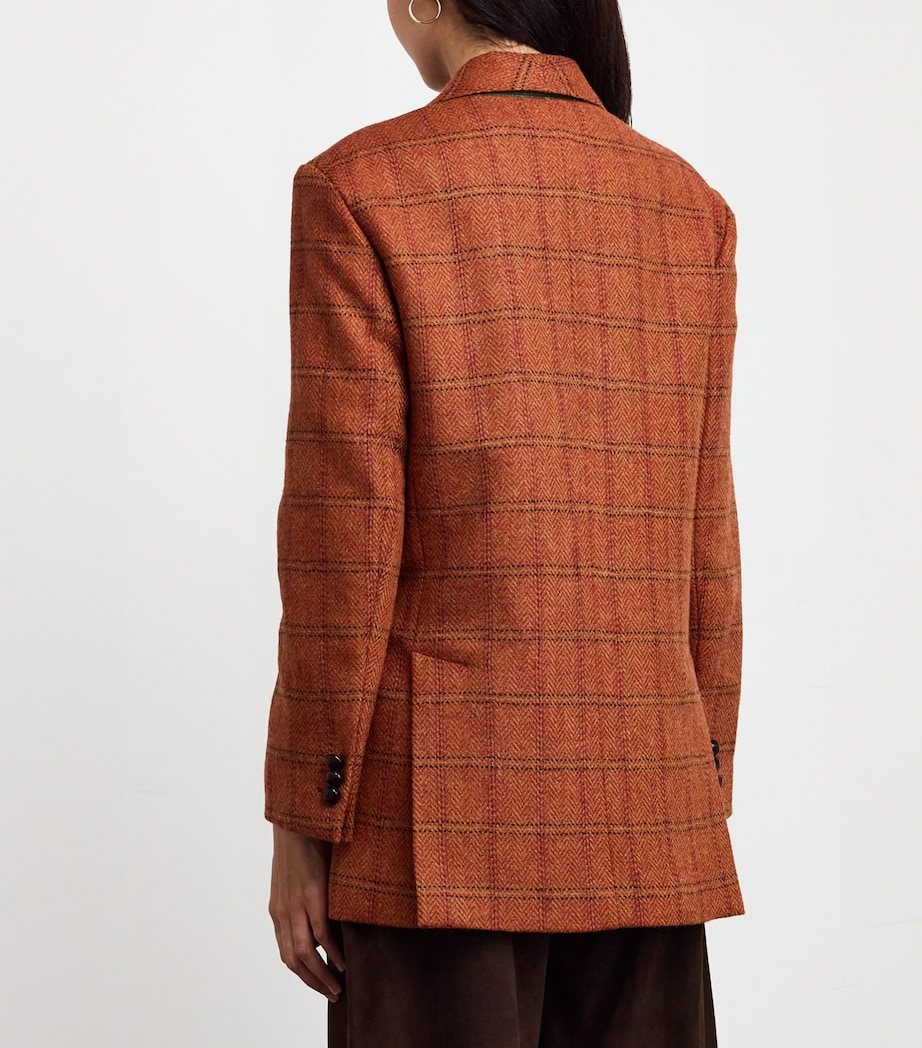 Wool-Blend Check Jacket ORANGE Image 4