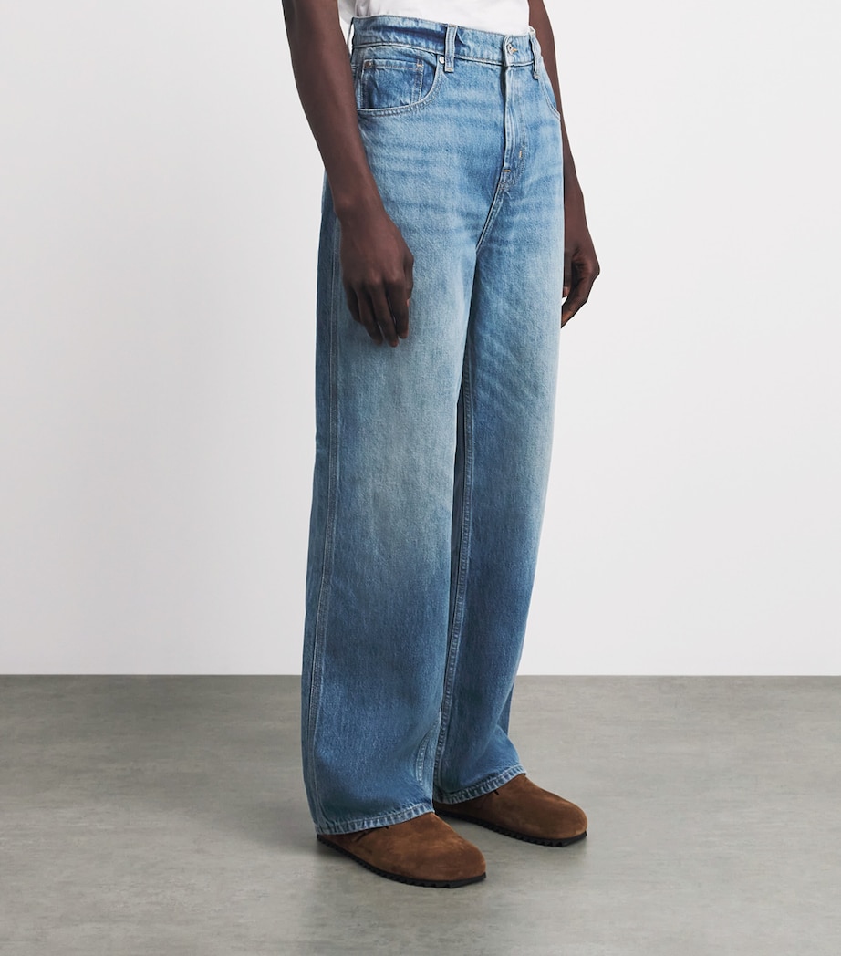 7 For All Mankind Mens Wide-Leg Jeans Mid Blue Image 4