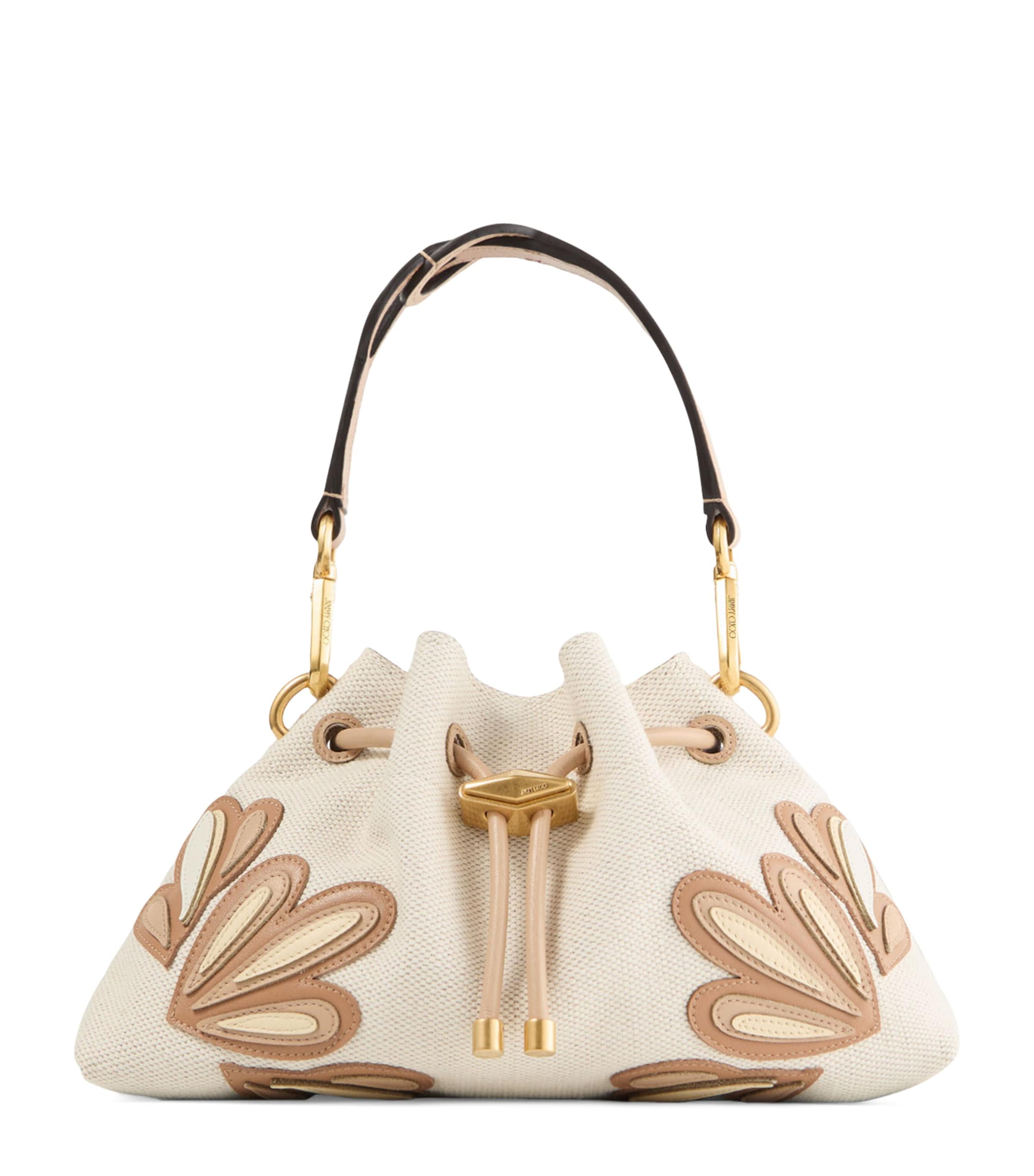 Jimmy Choo Womens Small Cinch Calfskin Shoulder Bag Natural/chai Mix/gol Image 1