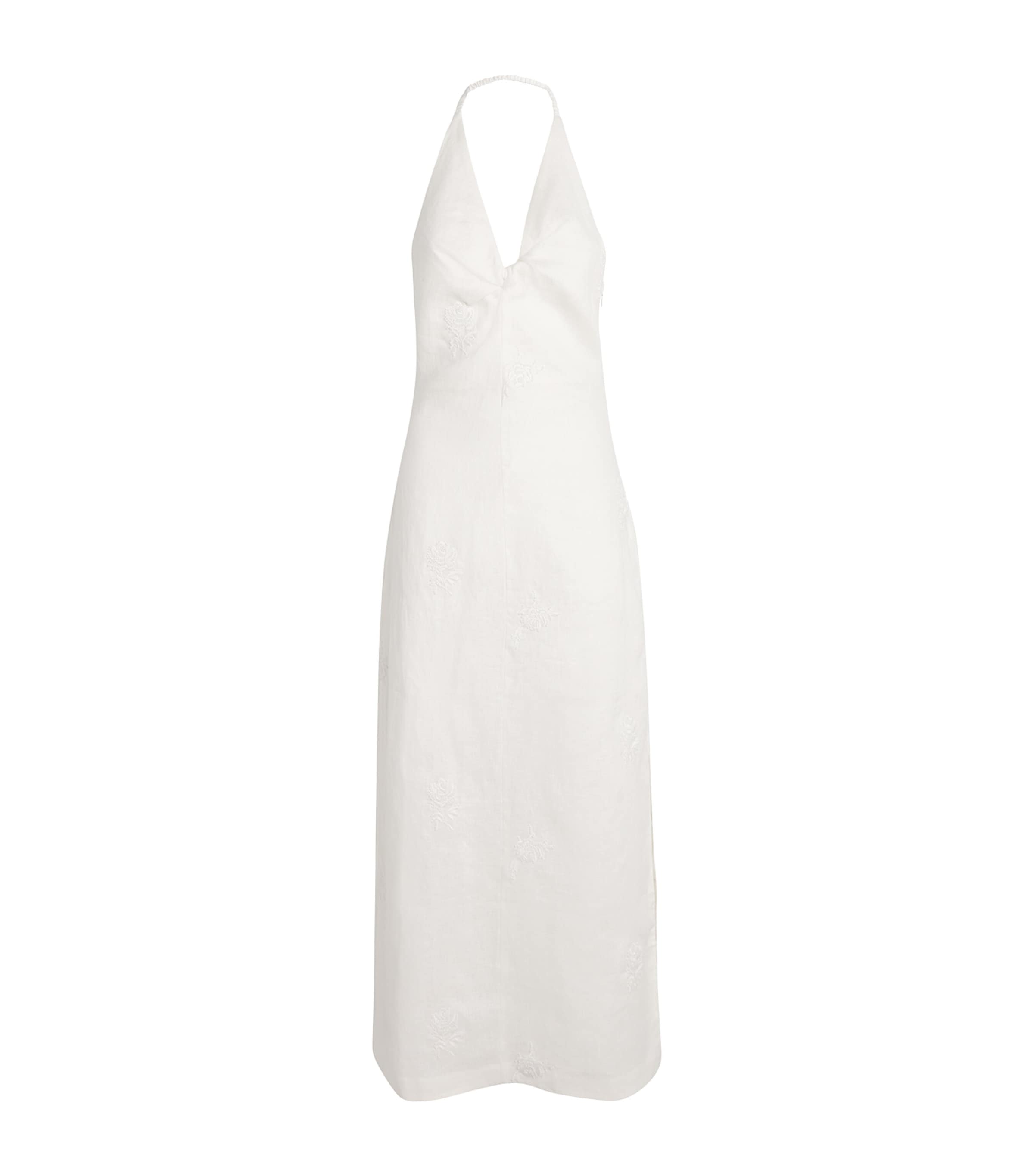 Sir Linen Alessandra Midi Dress In White