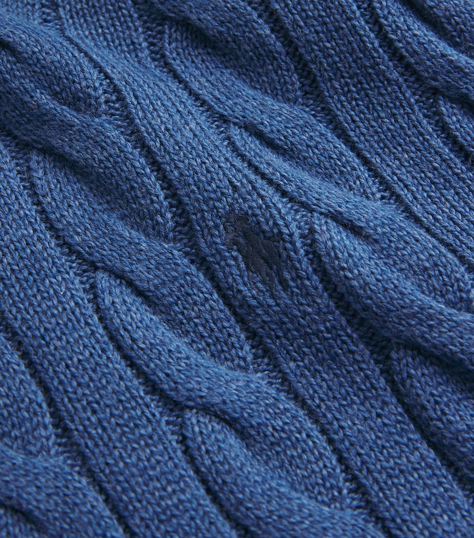 Cotton Cable-Knit Sweater NAVY HEATHER Image 5