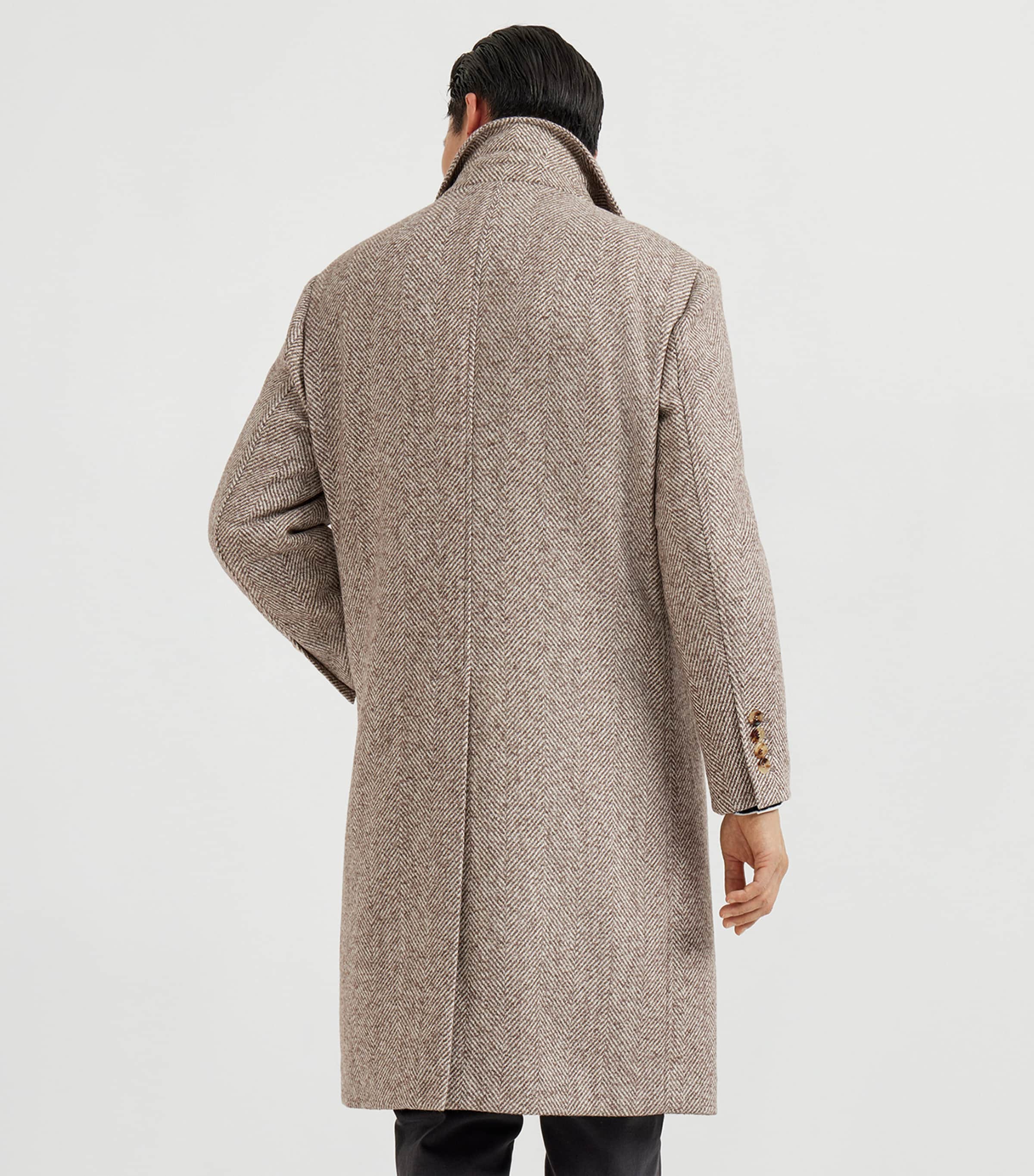 Wool-Alpaca-Blend Chevron Overcoat C005 Image 5