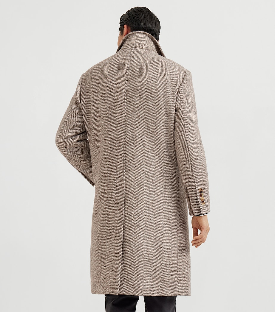 Wool-Alpaca-Blend Chevron Overcoat C005 Image 5