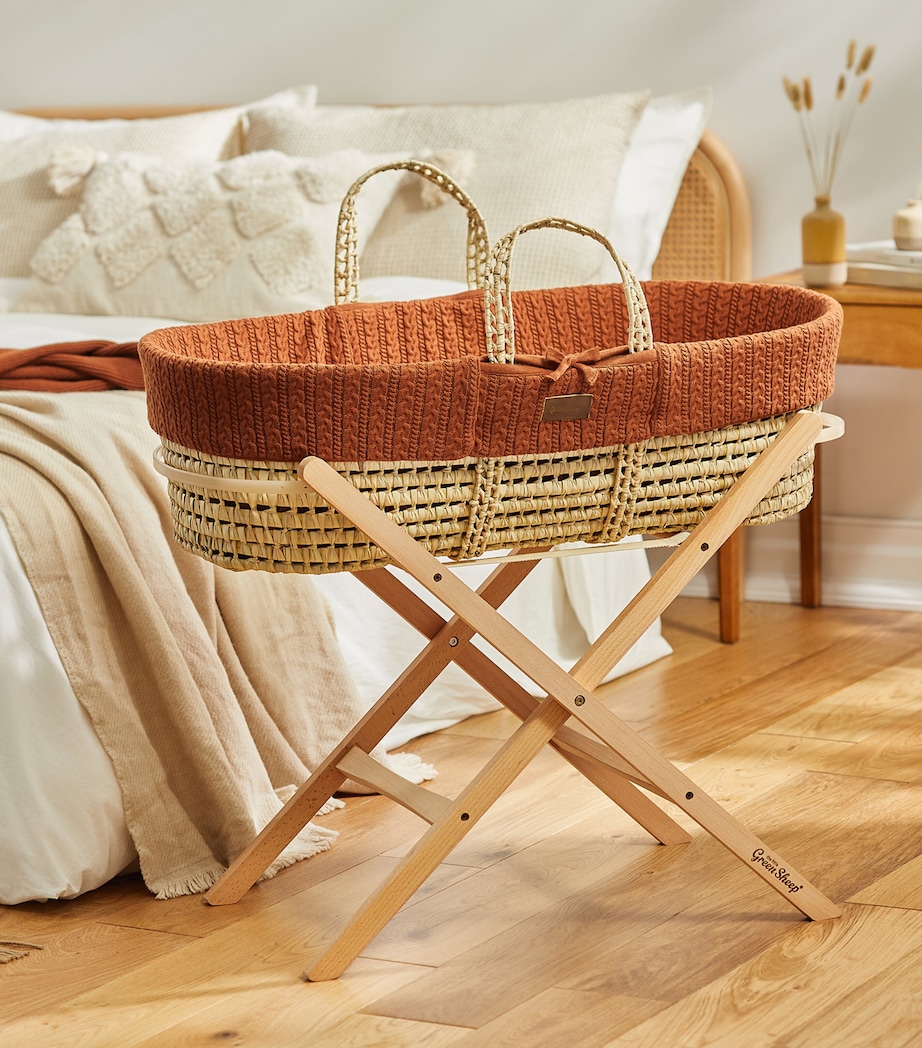 Knitted Moses Basket and Mattress TERRACOTTA Image 4