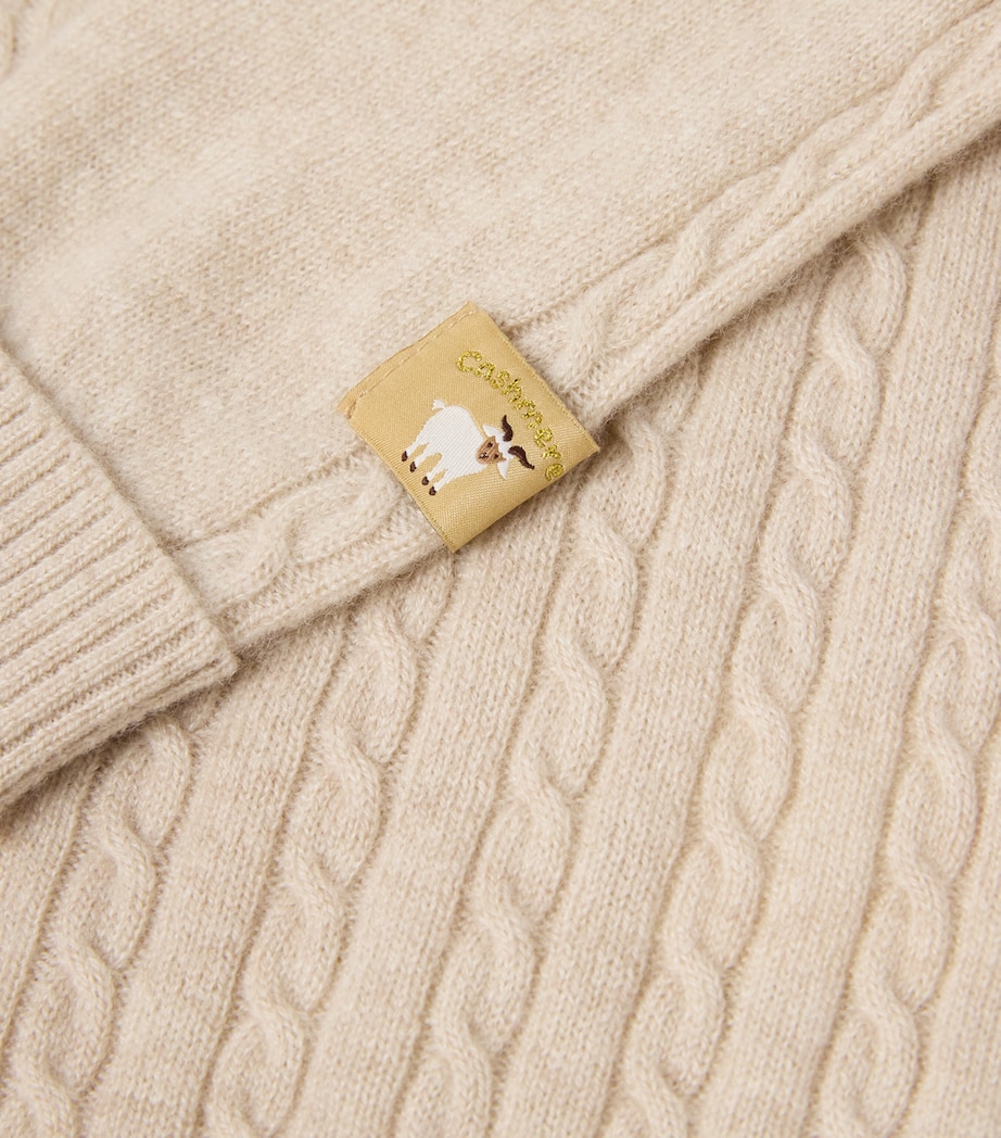 Cashmere Cable-Knit All-In-One (0-18 Months) CAMEL MELANGE Image 3
