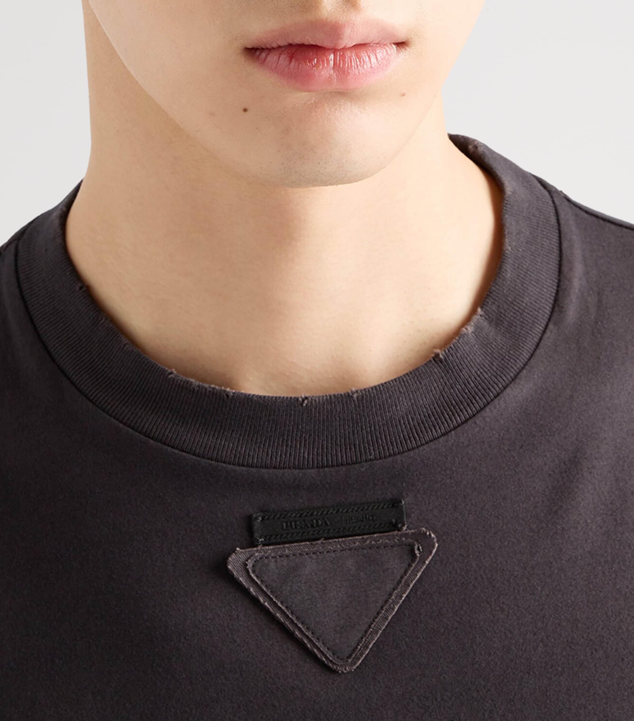Prada 長袖コットンTシャツ Long-sleeved cotton T-shirt 関税込 Prada Cotton Long-Sleeve T-Shirt | Harrods UK