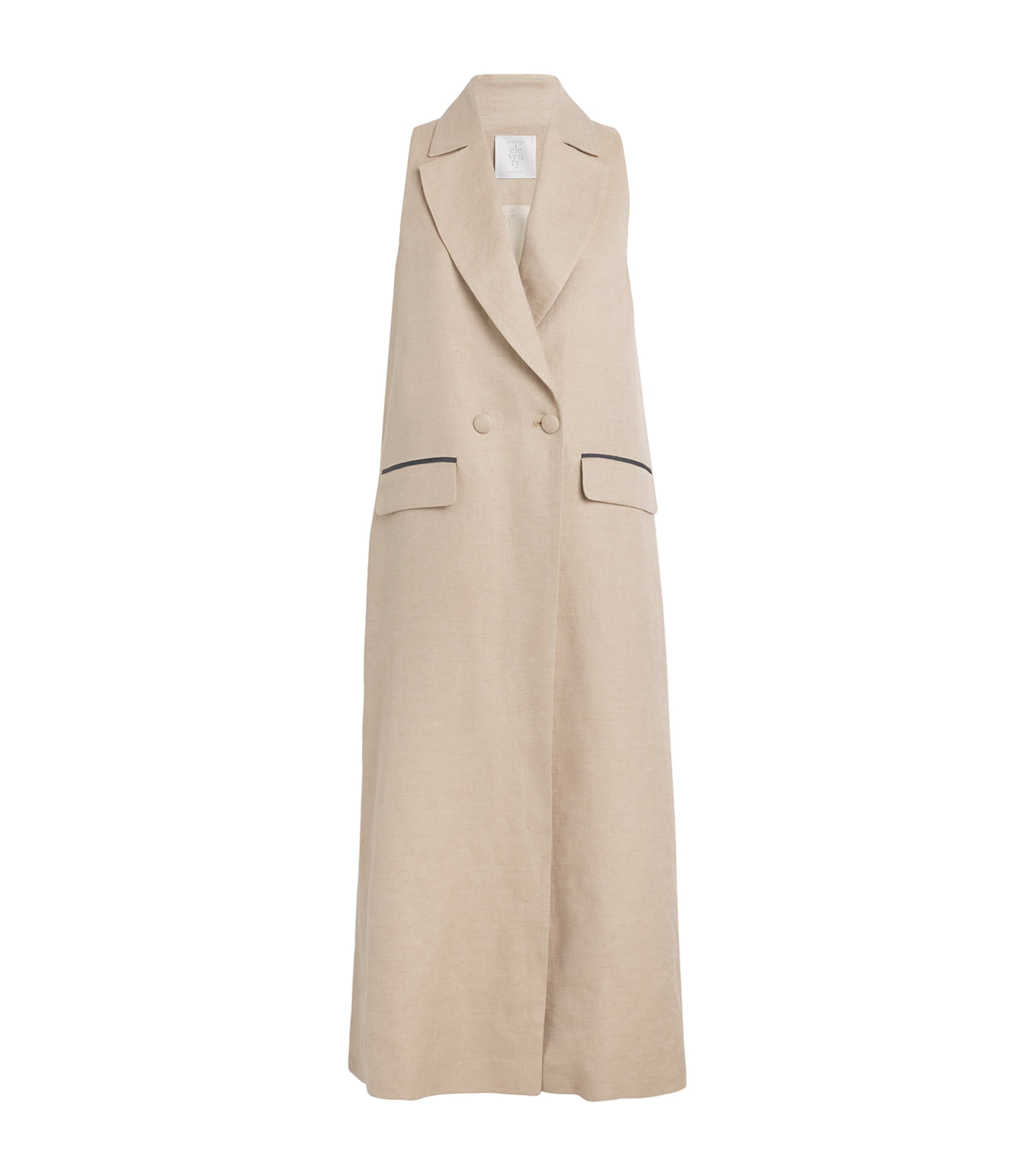 Shop Eleventy Linen Sleeveless Coat