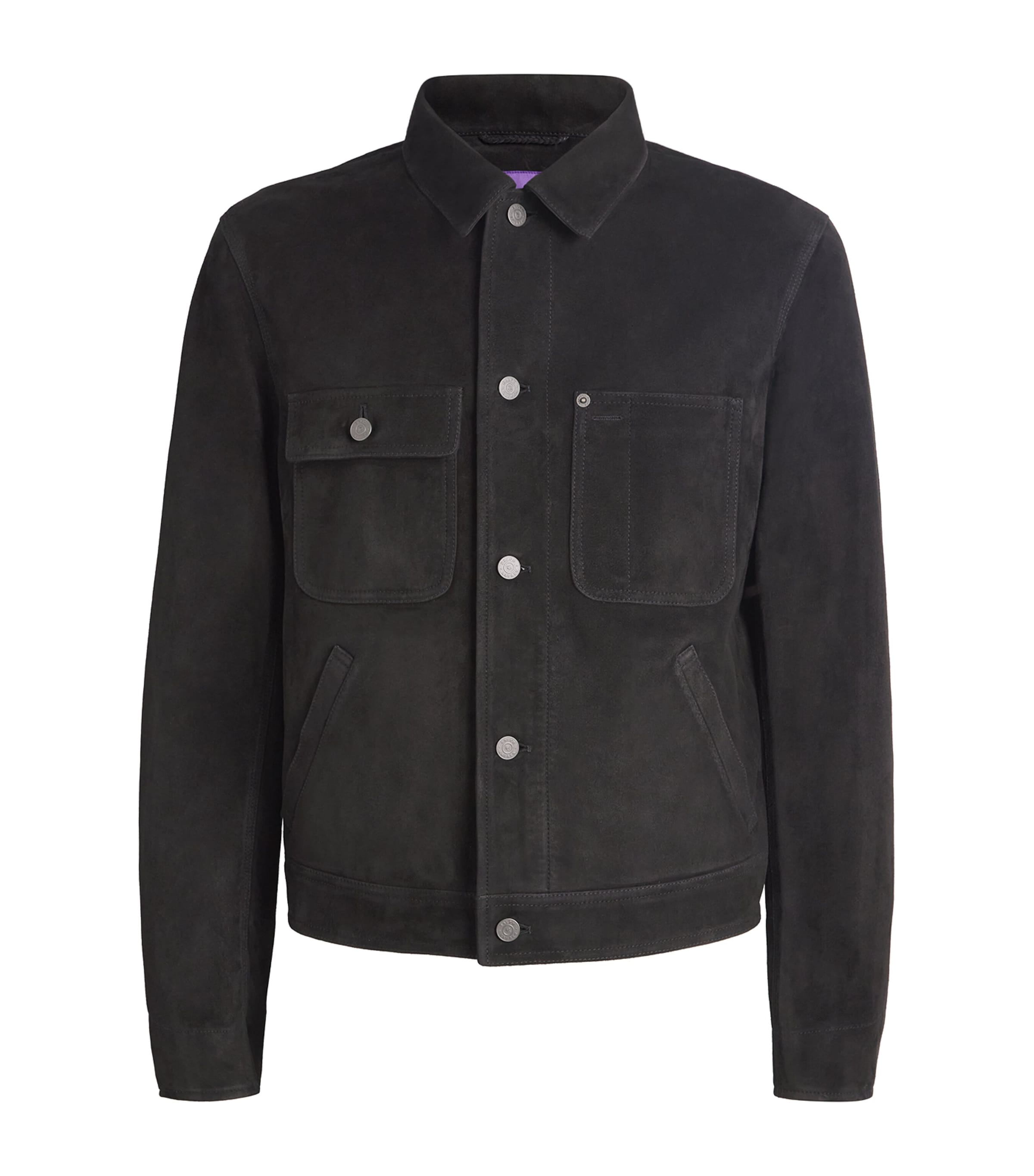 Ralph Lauren Suede Ryder Jacket In Black