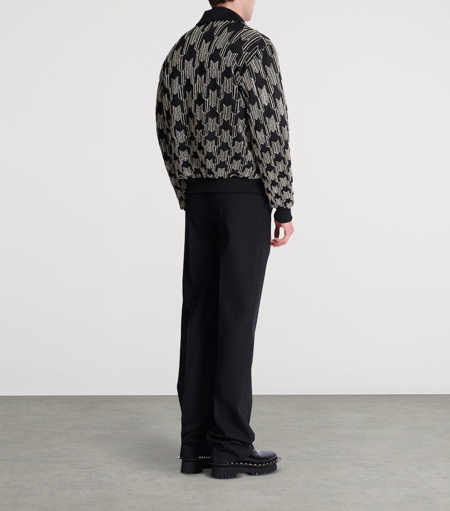 Satin Houndstooth Bomber Jacket EAW NOIR/CRISTAL Image 7