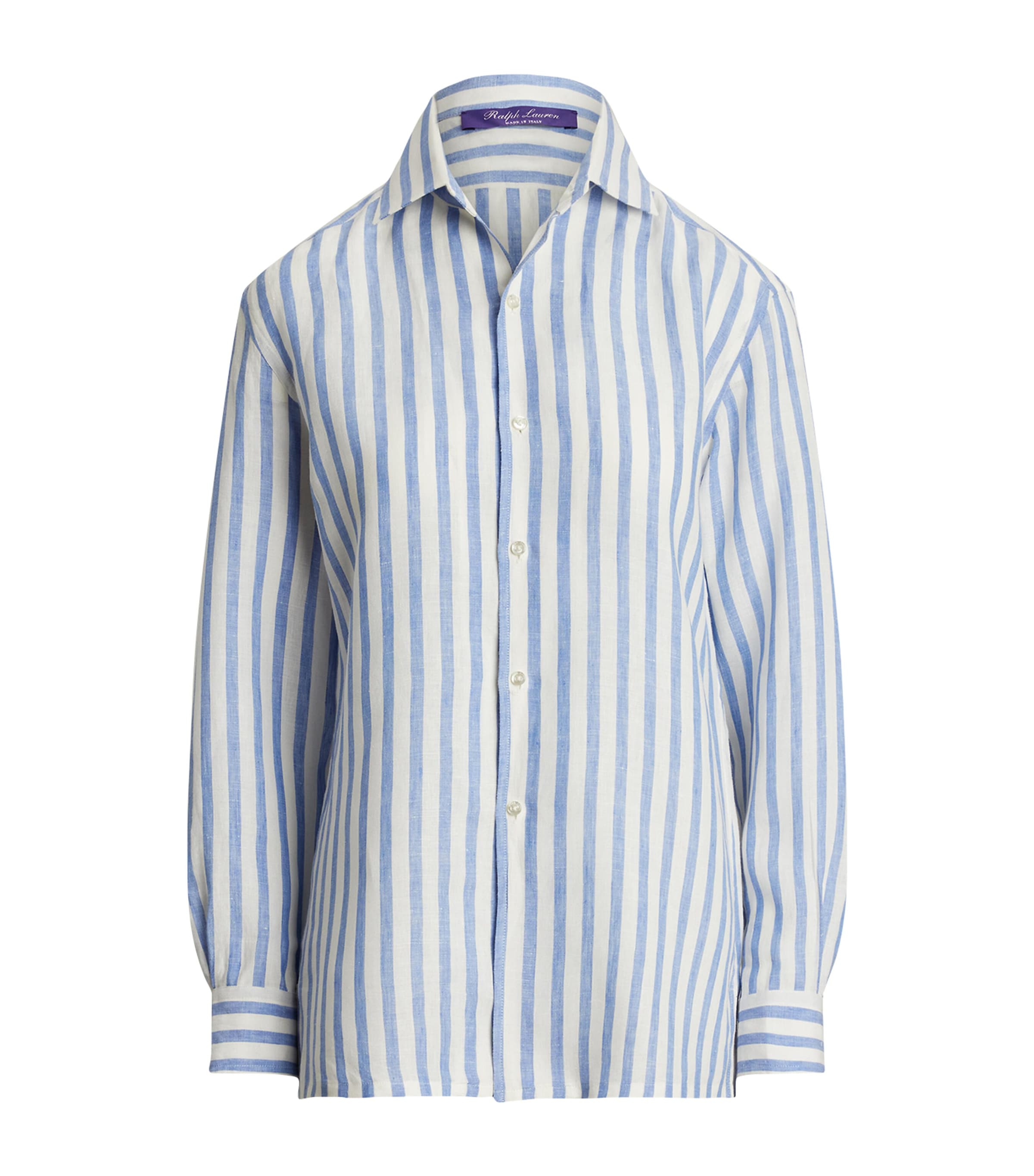 Ralph Lauren Blue Linen Shirt In White