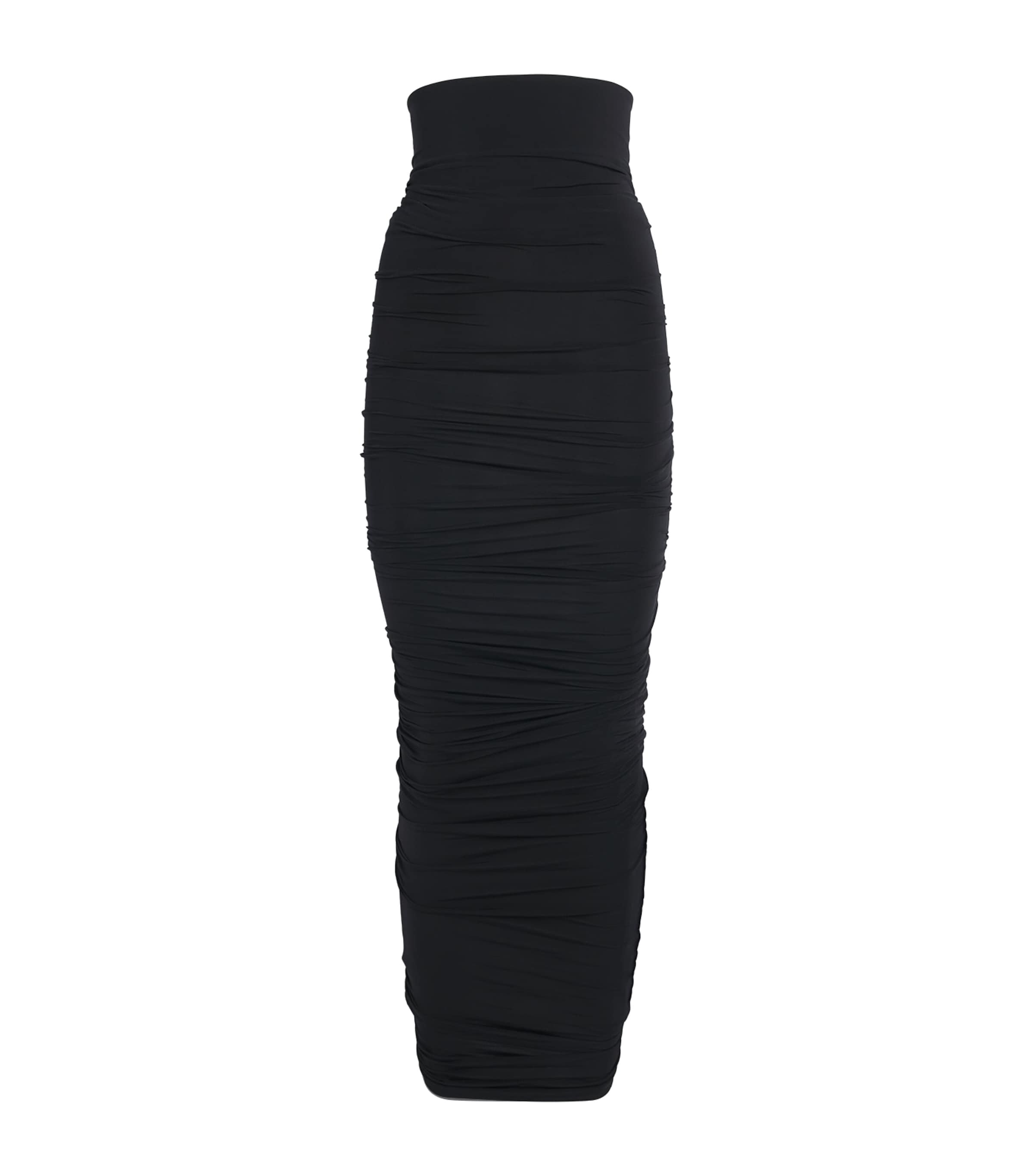 Ruched Bodycon Midi Skirt 7005 BLACK Image 1