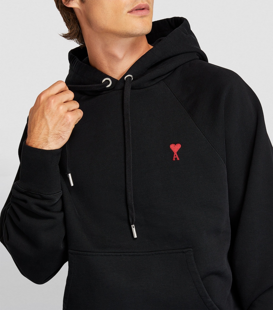 AMI Paris Mens Ami de Coeur Hoodie Black Image 6