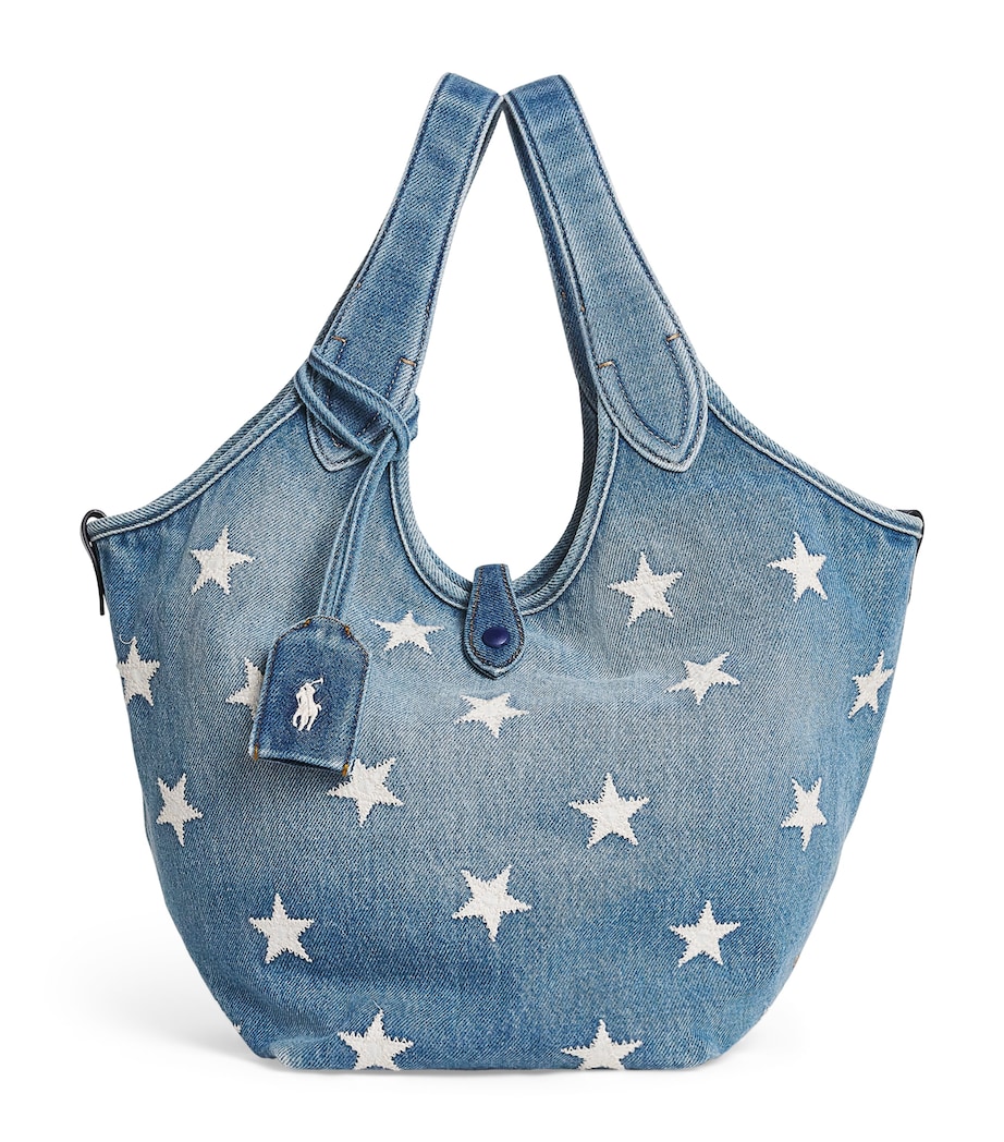 Medium Denim Polo Play Tote Bag CHRISTY WASH Image 1