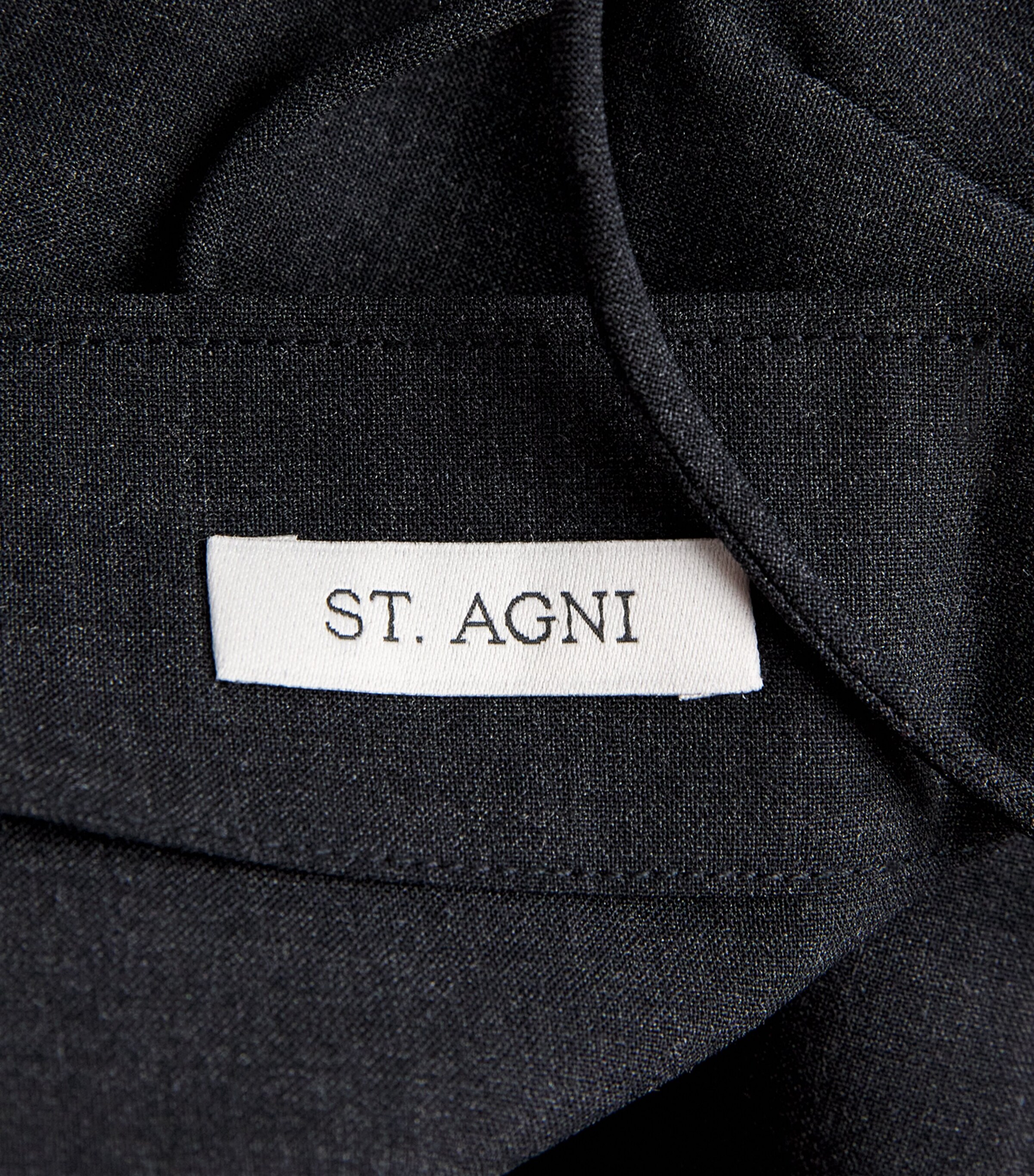 St. Agni Womens Wool-Blend Sarong-Detail Trousers Dark Graphite Image 7
