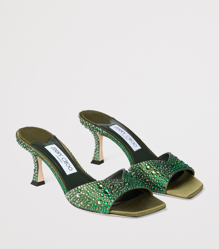 Skye 70 Embellished Satin Sandals BRITISH GREEN MIX Image 2