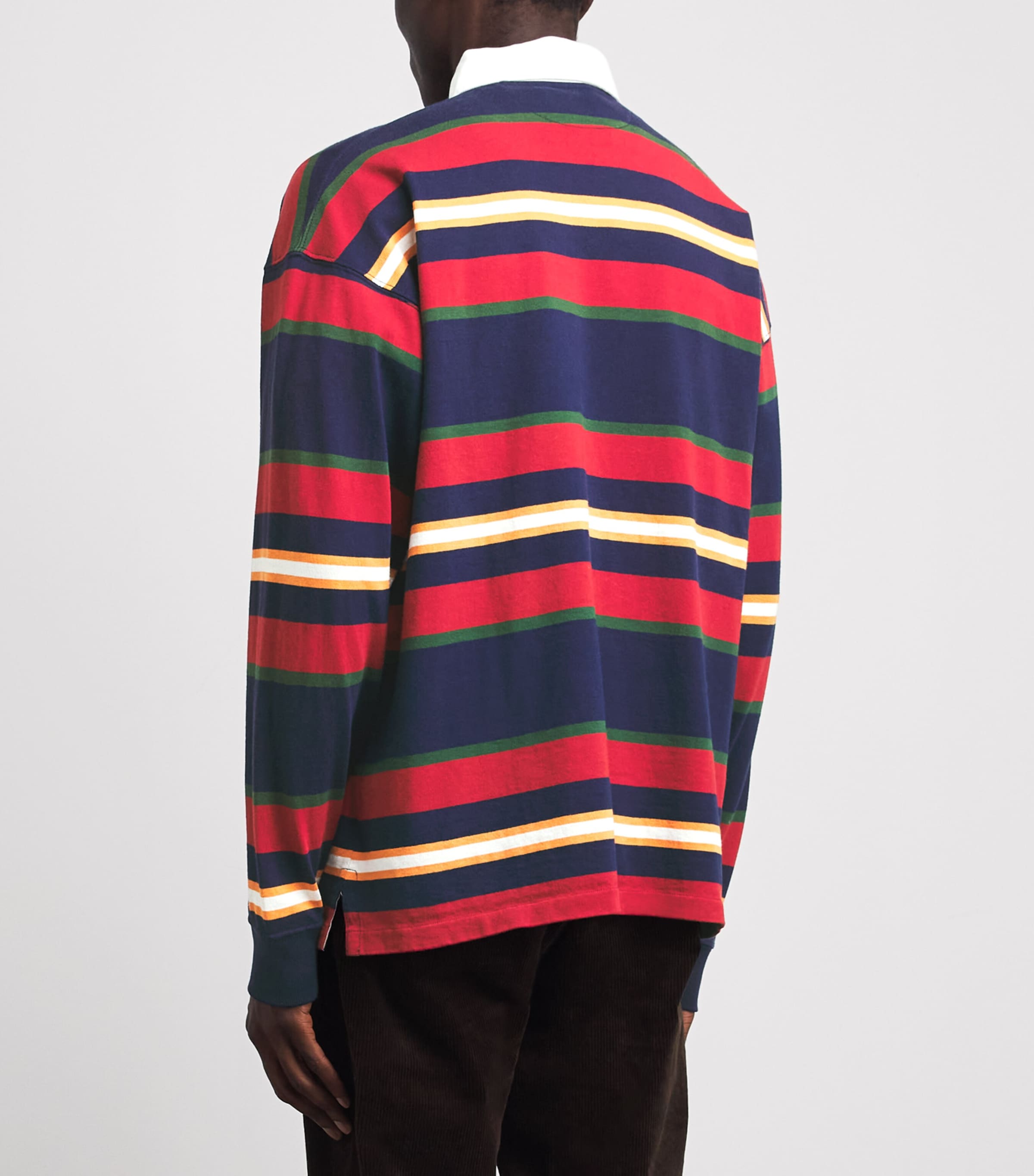 Polo Ralph Lauren Mens Cotton Stripe Rugby Shirt Newport Navy Multi Image 5