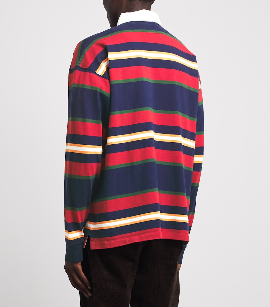 Polo Ralph Lauren Mens Cotton Stripe Rugby Shirt Newport Navy Multi Image 5