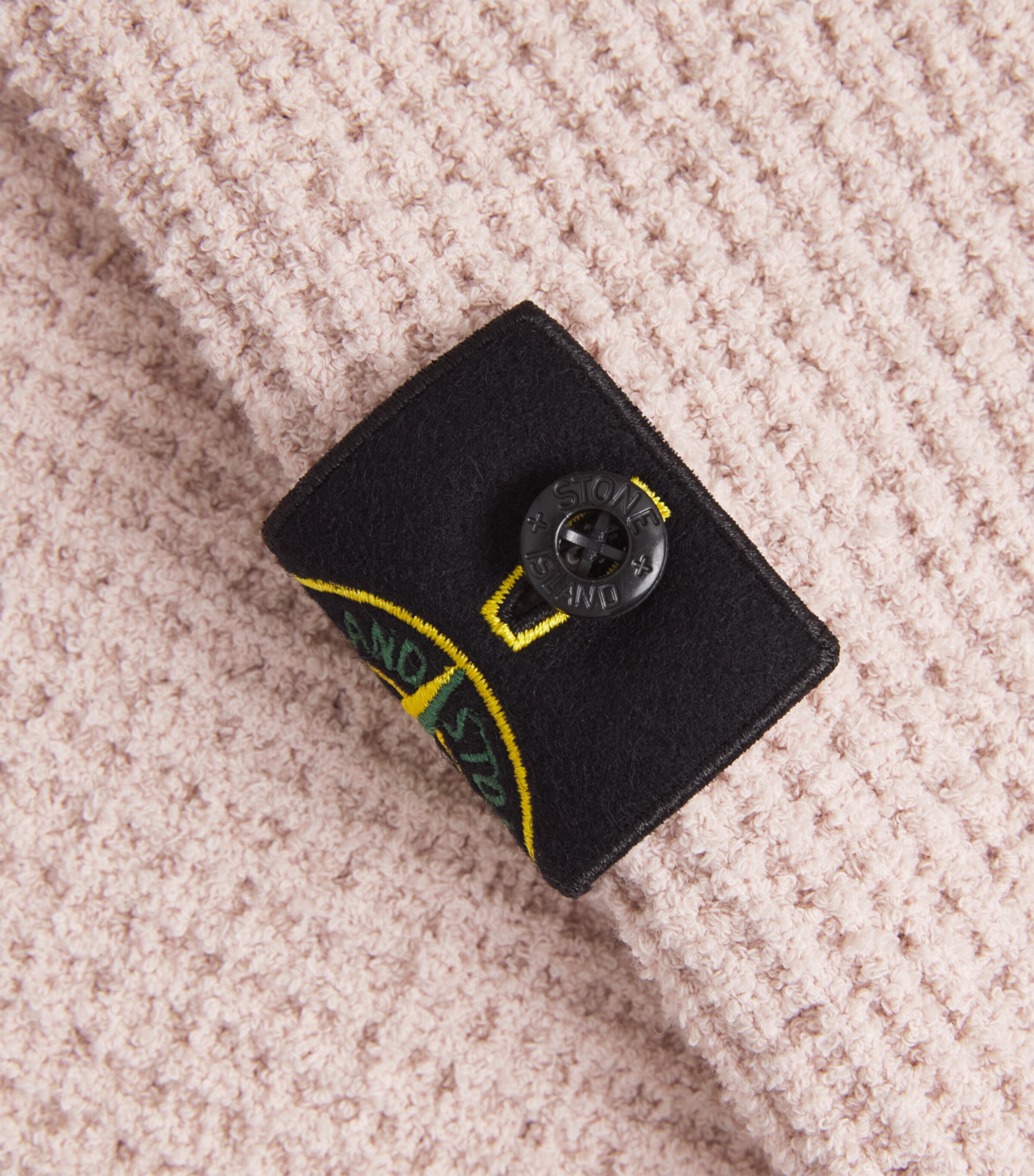 Stone Island Mens Bouclé Compass Patch Sweater Image 6