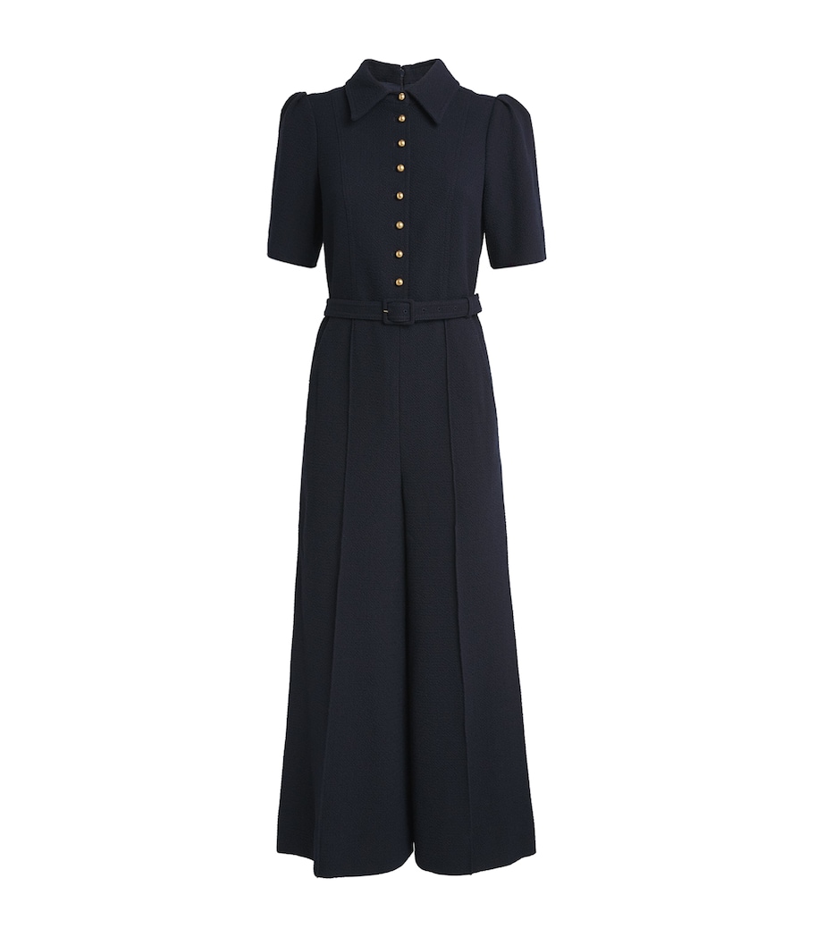 ME+EM Womens Cropped Wide-Leg Jumpsuit Navy Image 1