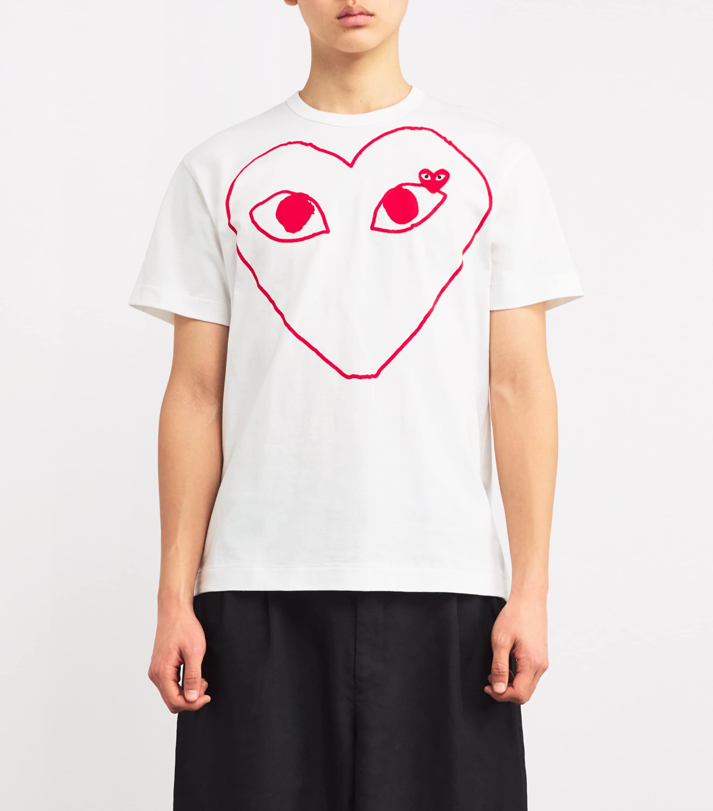 Comme Des Garçons Play Mens Heart Logo T-Shirt White Image 3