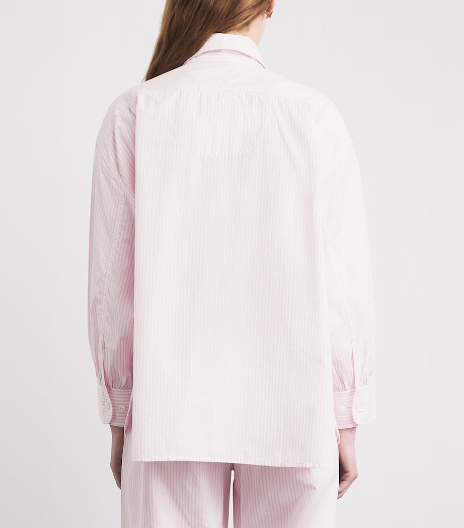 Suzie Kondi Womens Cotton Poplin Stripe Kappa Shirt Blush Stripe Image 5