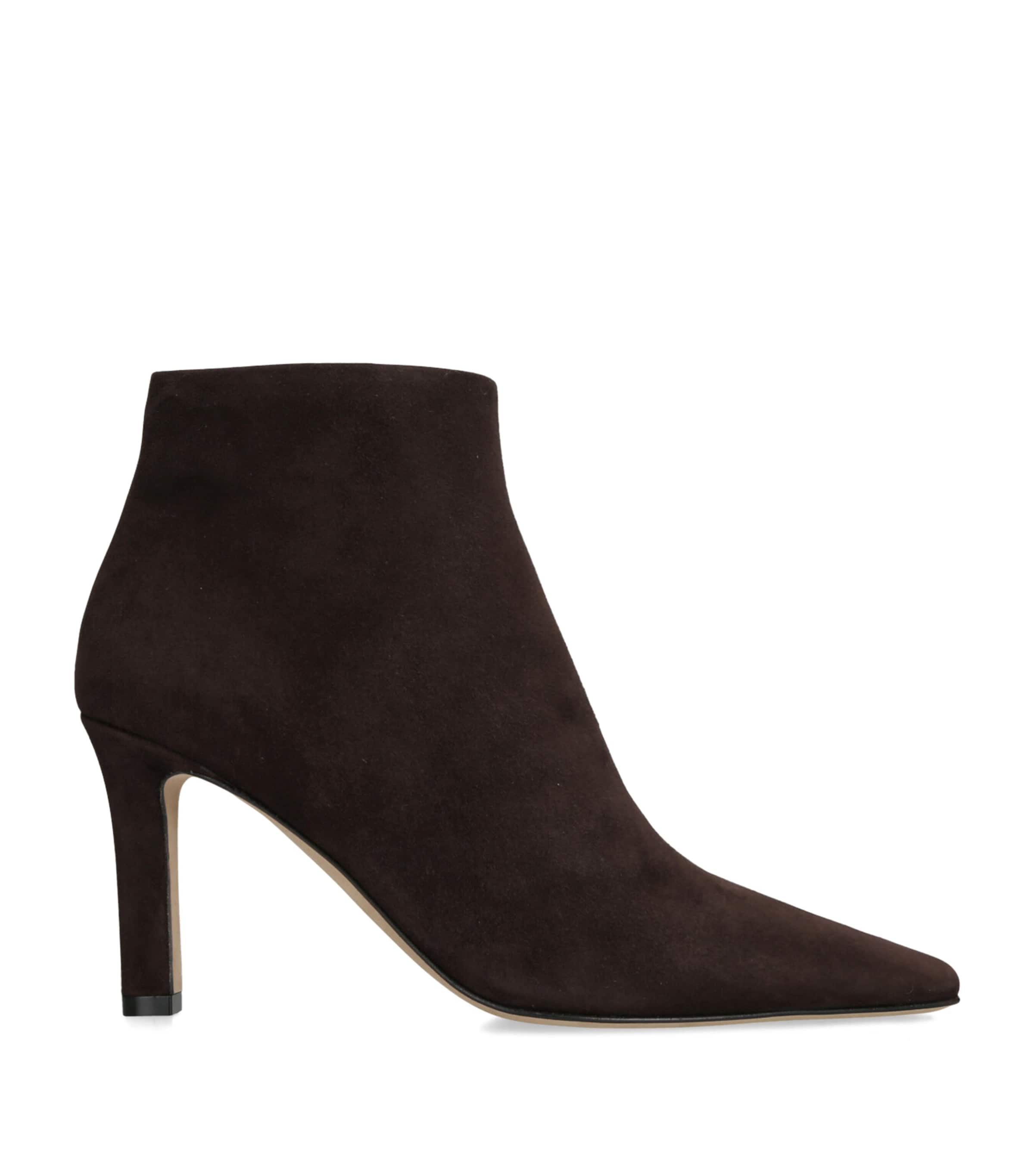 Carla Suede Ankle Boots 85 DARK BROWN Image 1