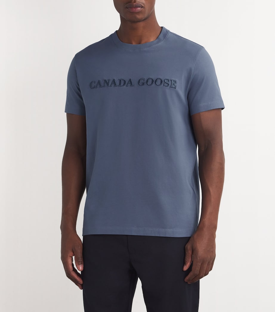 Cotton Embroidered Emerson T-Shirt OZONE BLUE 222 Image 3