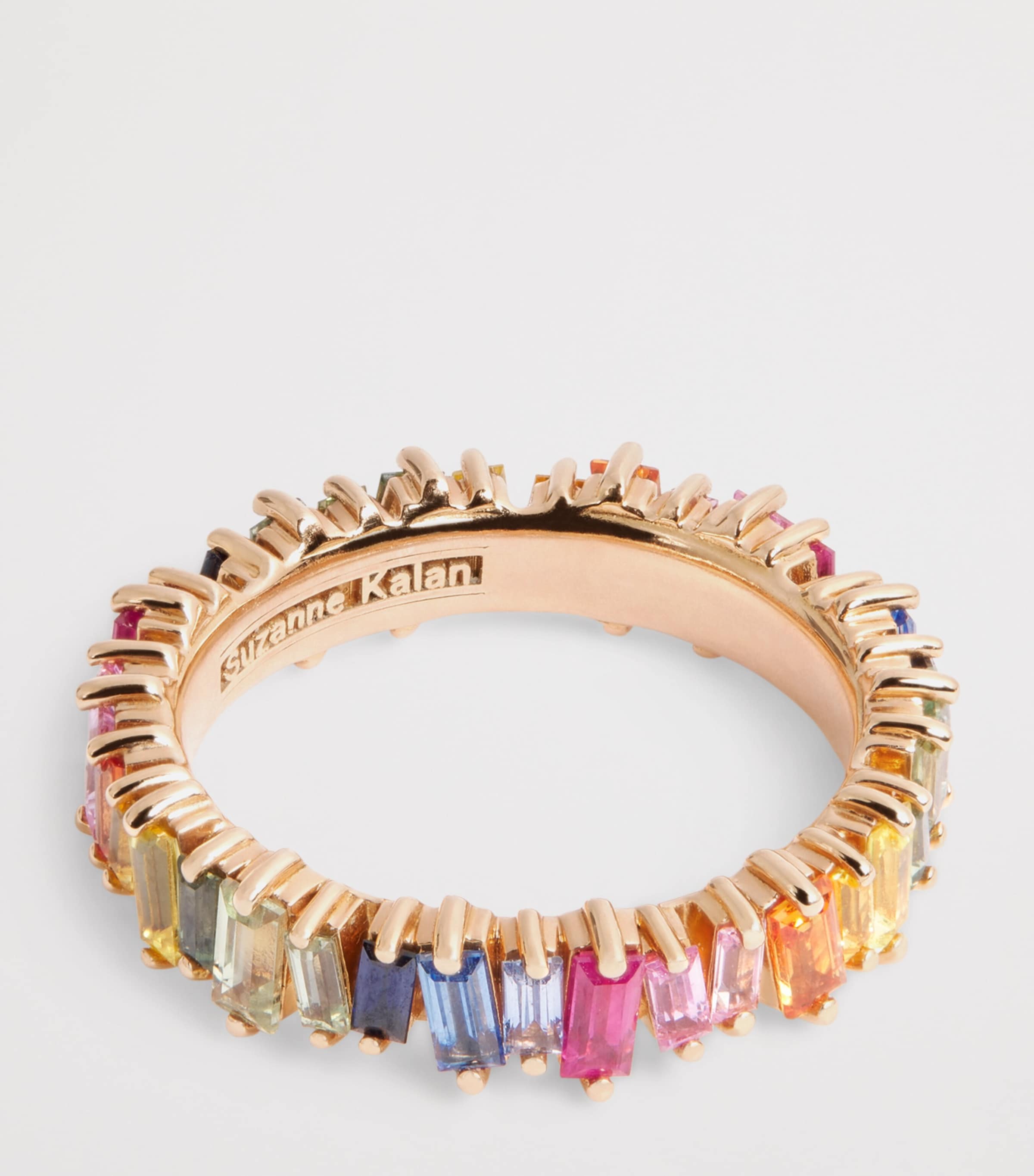 Suzanne Kalan Rose Gold and Rainbow Sapphire Bold Eternity Ring Rg/rs Image 3